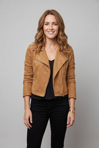 Women's Jacket | Suede-Look Cropped Biker - 21