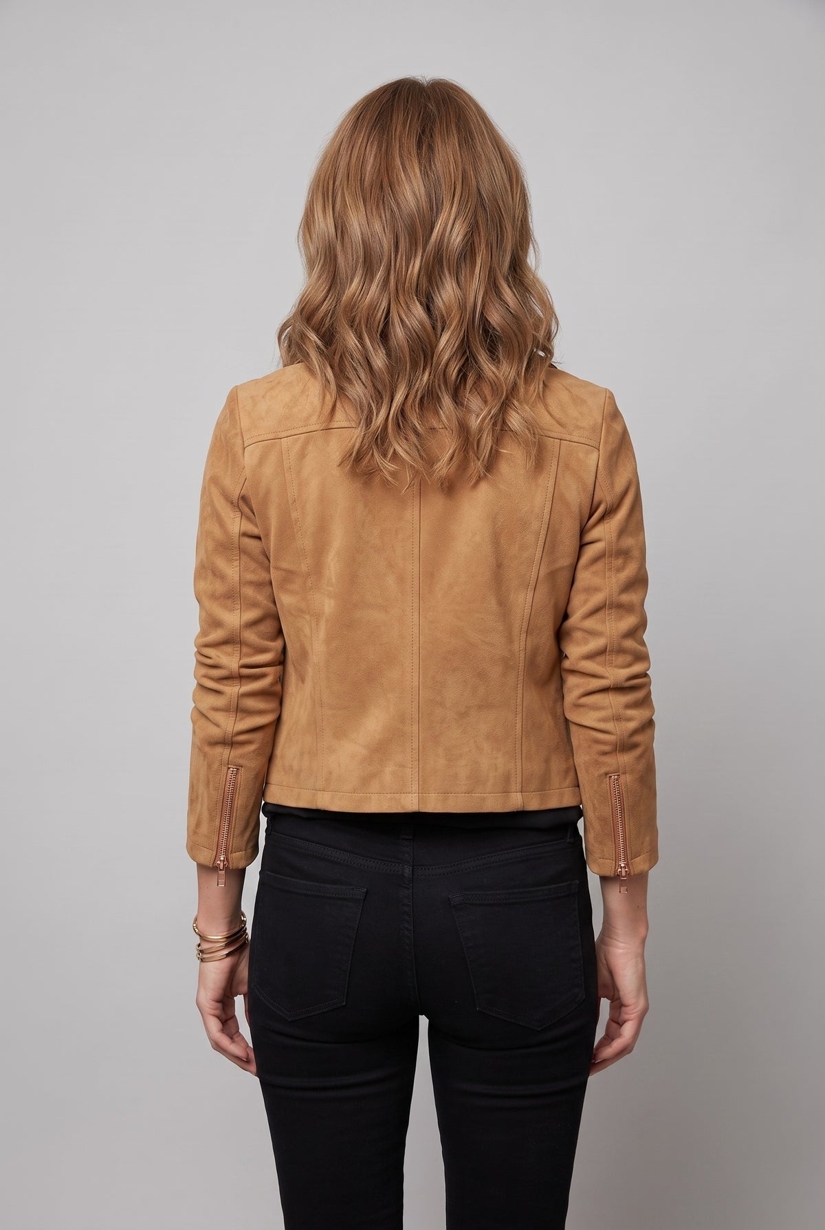 Women's Jacket | Suede-Look Cropped Biker - 22