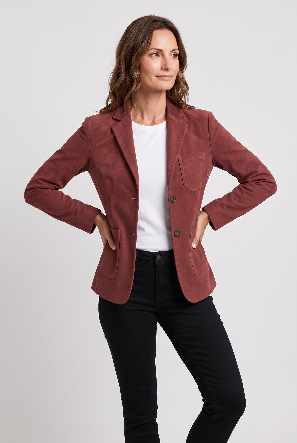Women's Jacket | Suede-Look Patch Pocket - 25