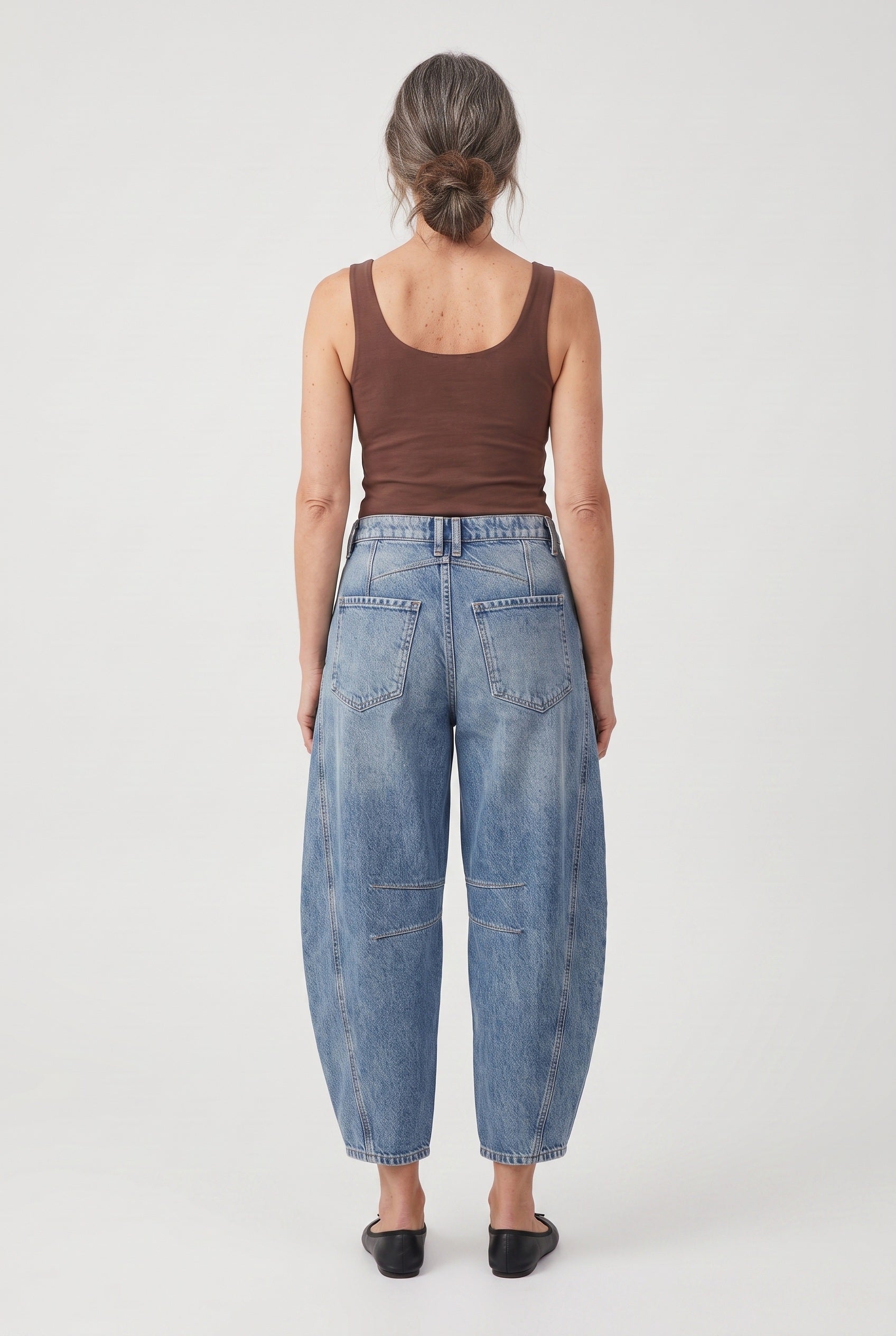 Women's Jeans | Barrel Leg Ankle Length - Blue back