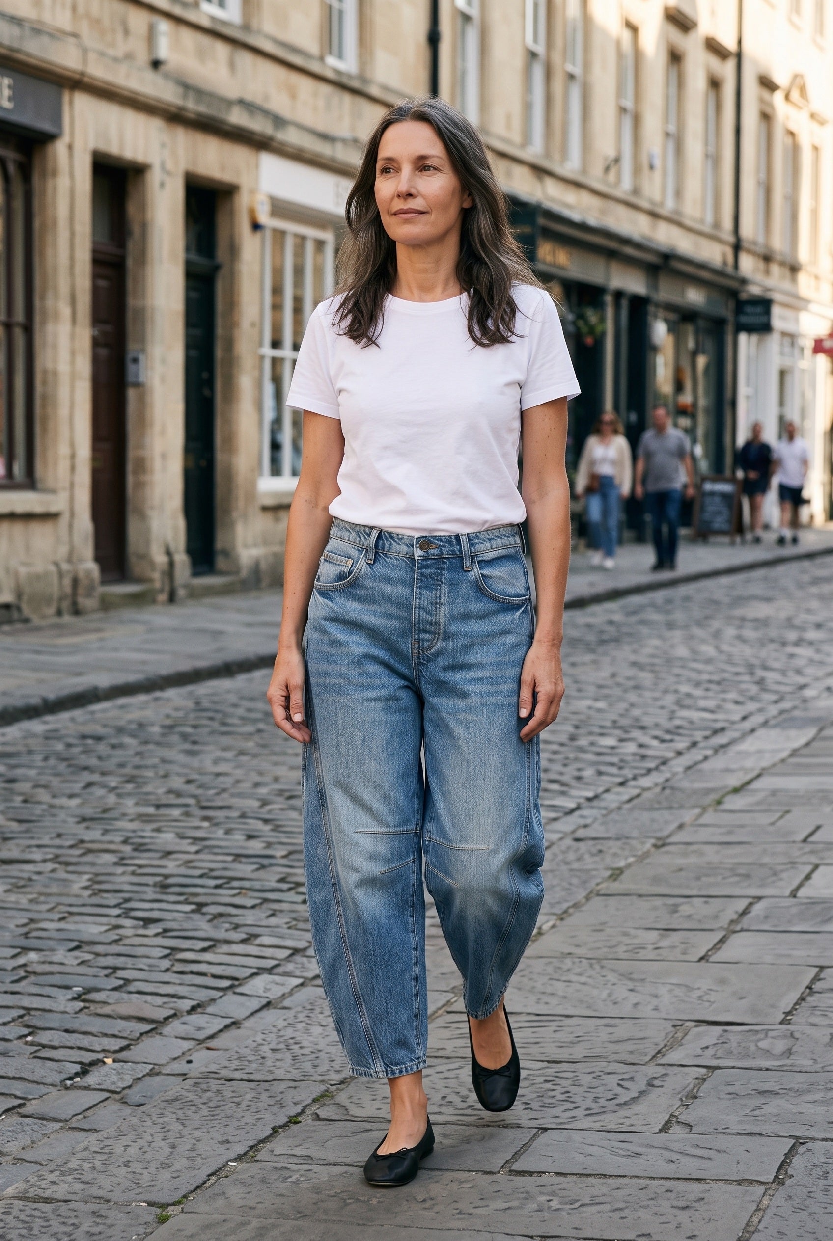 Women's Jeans | Barrel Leg Ankle Length - Blue lifestyle