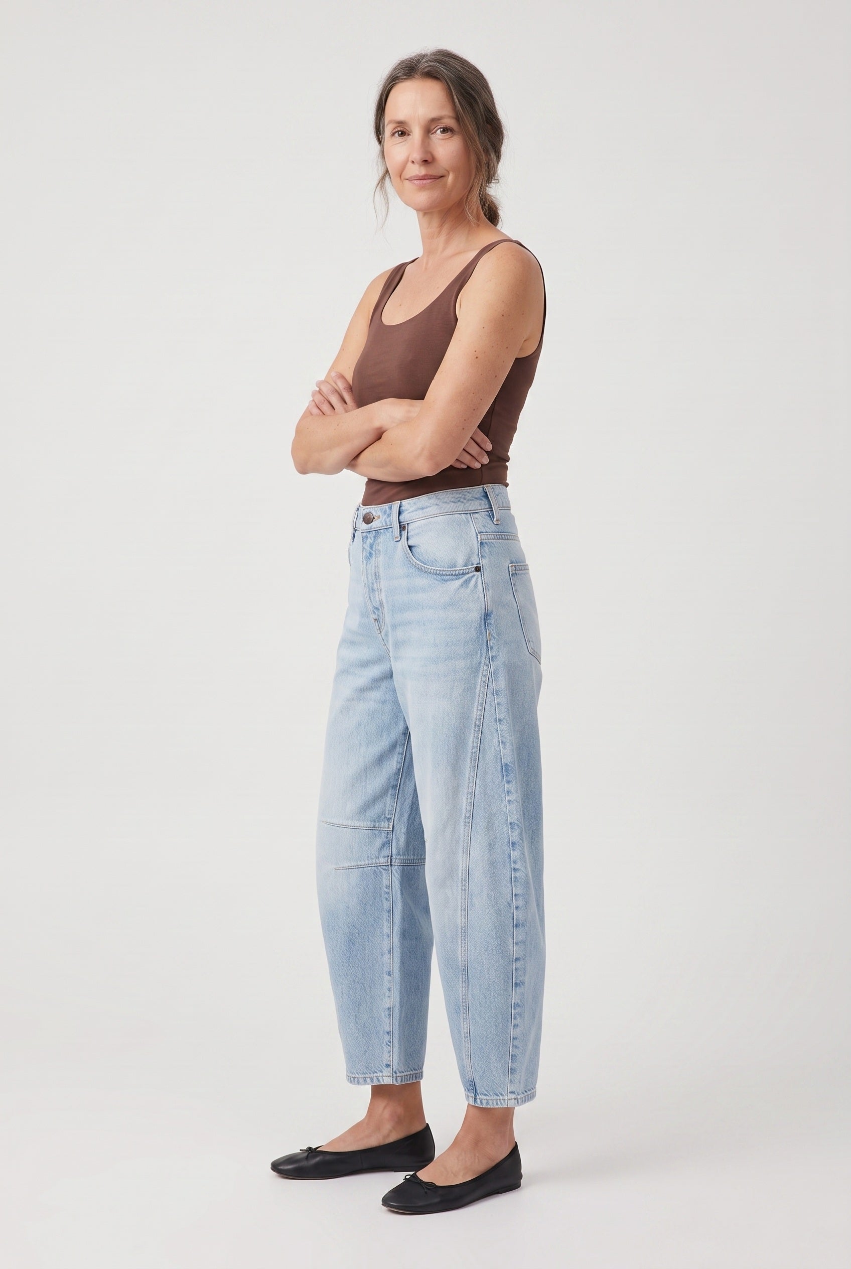 Women's Jeans | Barrel Leg Ankle Length - Light Blue