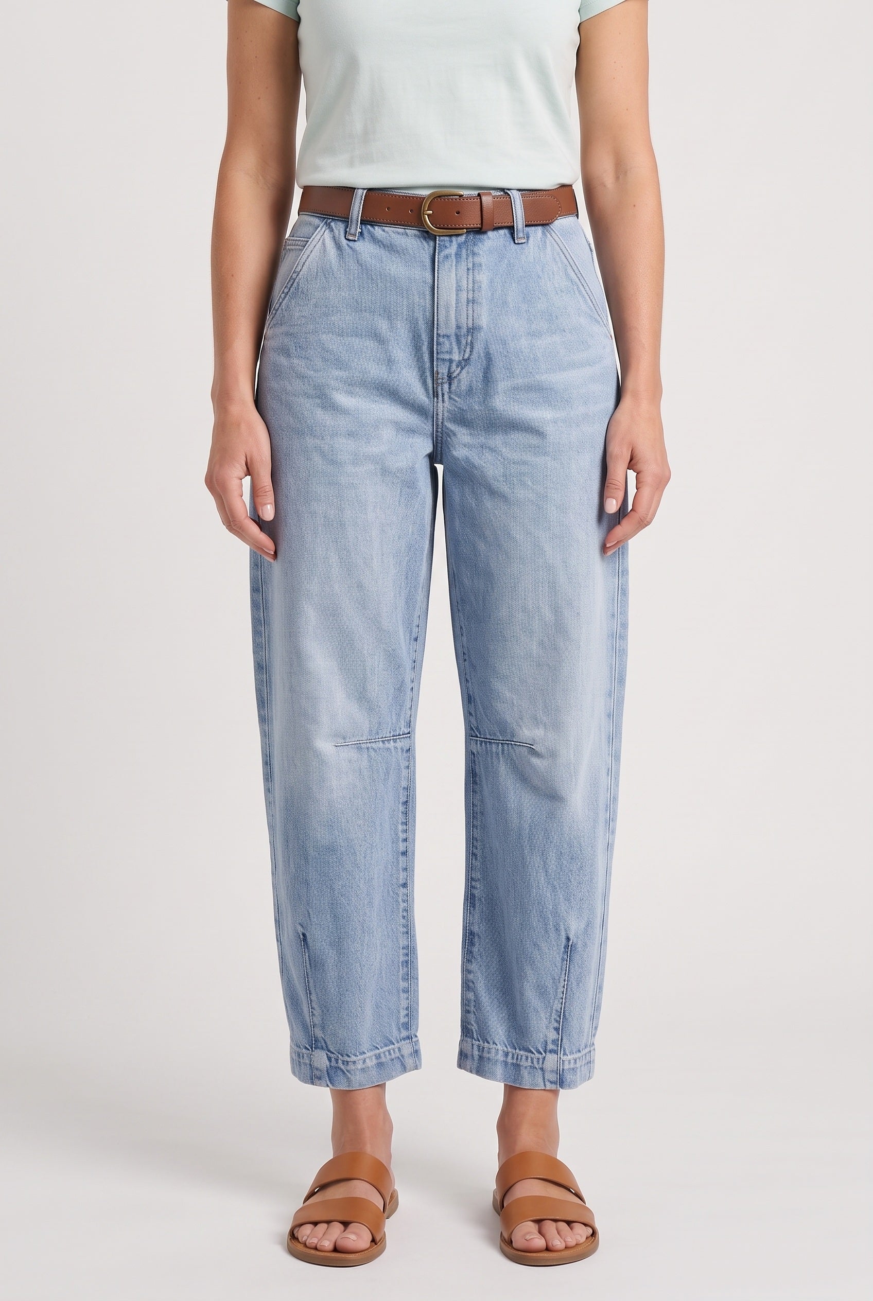 Women's Jeans | High Waist Barrel Leg Cropped - 1