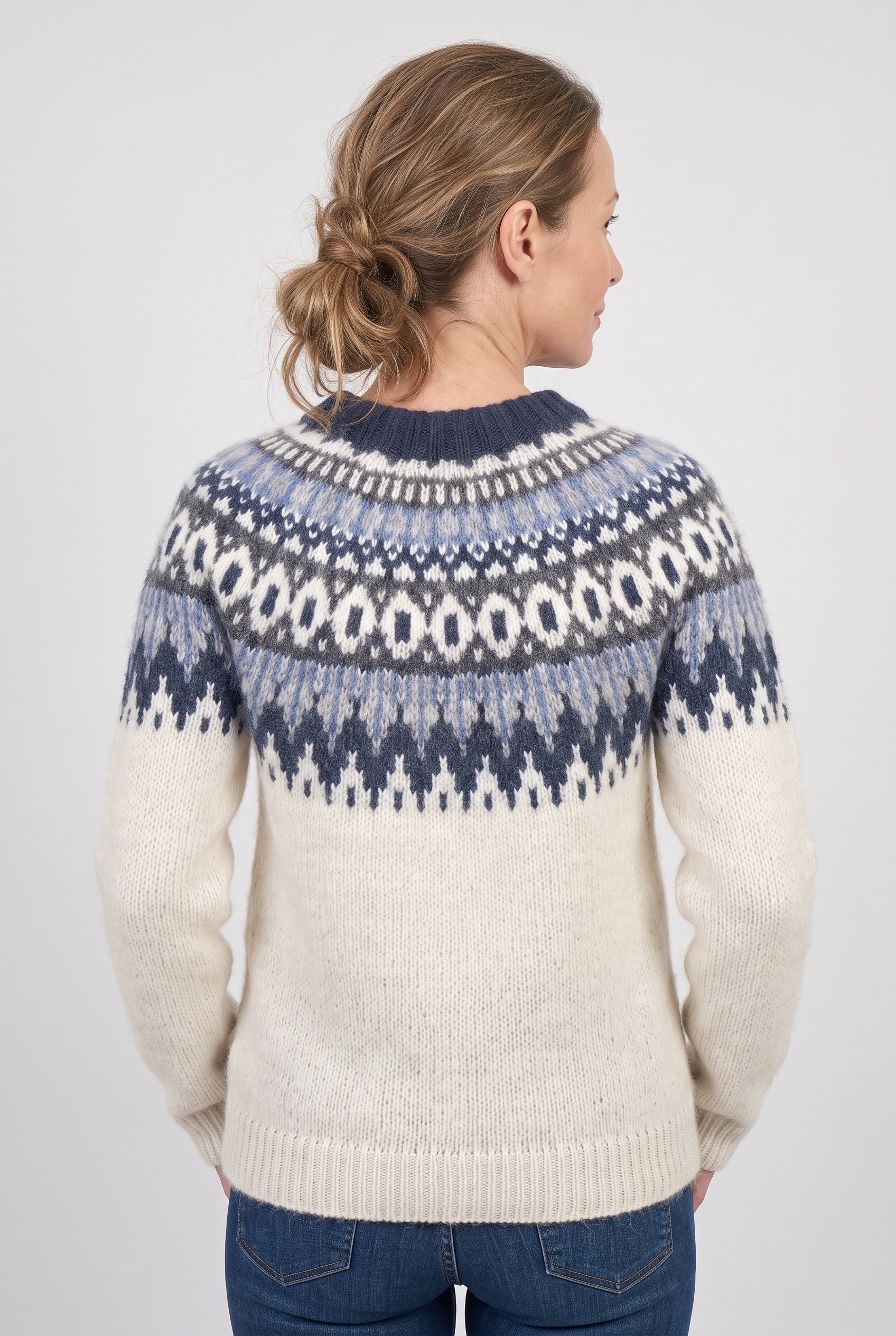 Women's Jumper | Knitted Fair Isle - White back