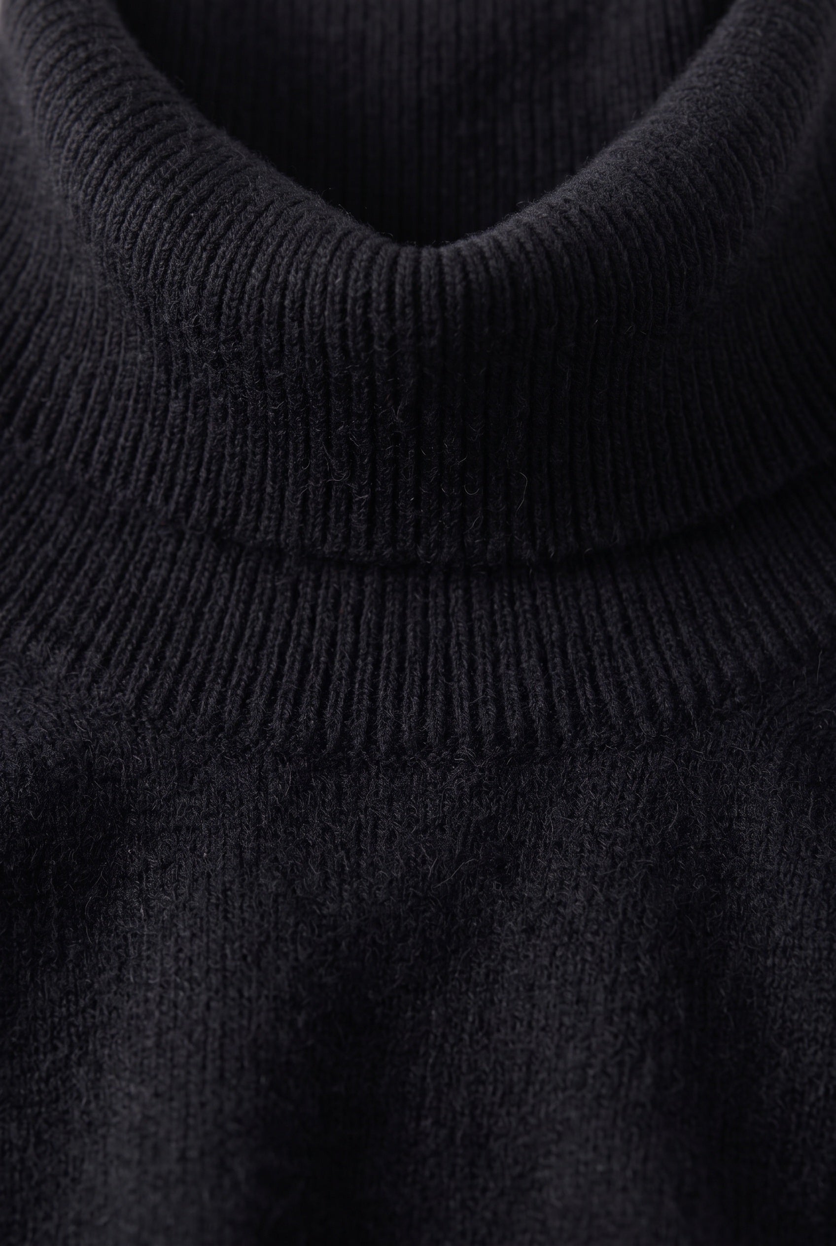 Women's Jumper | Roll Neck with Ribbed Trims - Black detail
