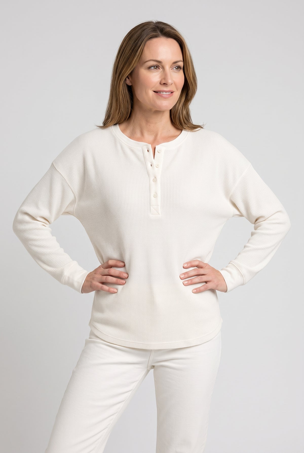 Women's Jumper | Waffle Button Neck - 5