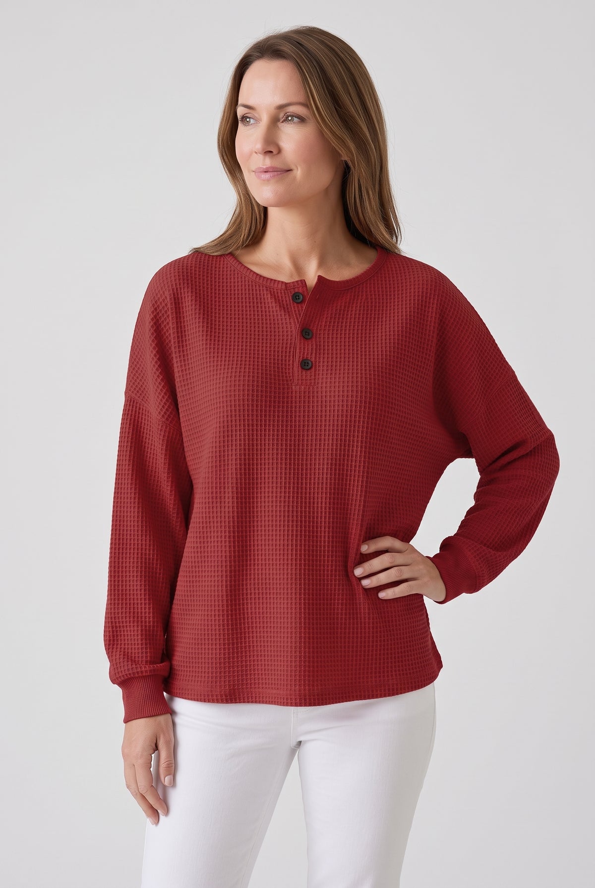 Women's Jumper | Waffle Button Neck - 6