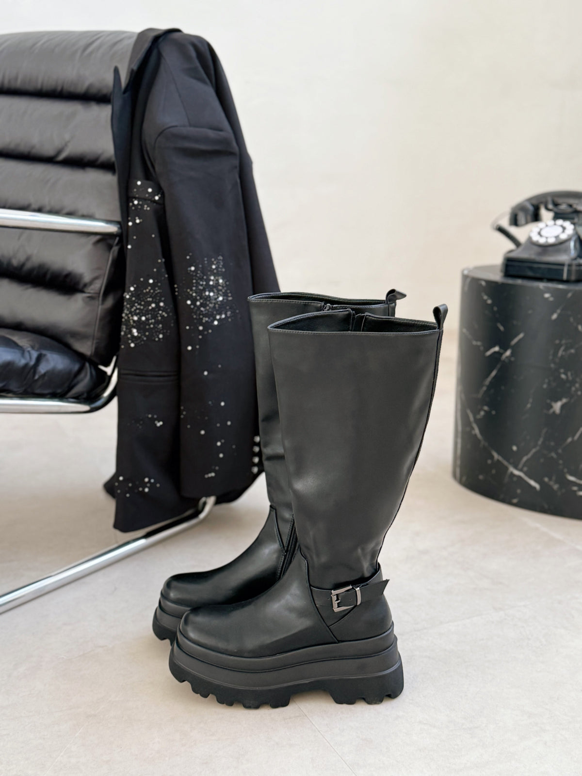 Women's Knee High Boots | Chunky Lug Sole - 2