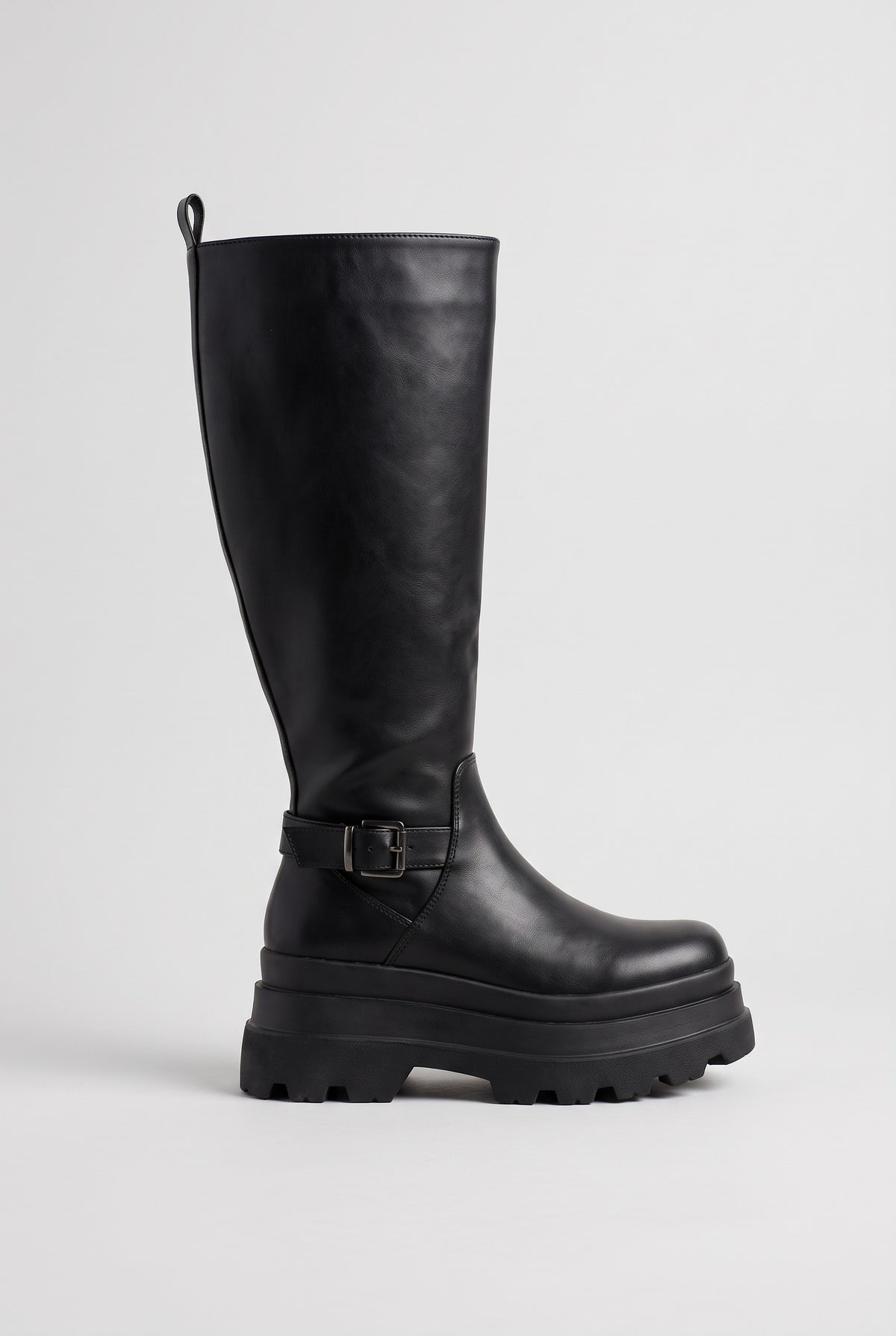 Women's Knee High Boots | Chunky Lug Sole - Black