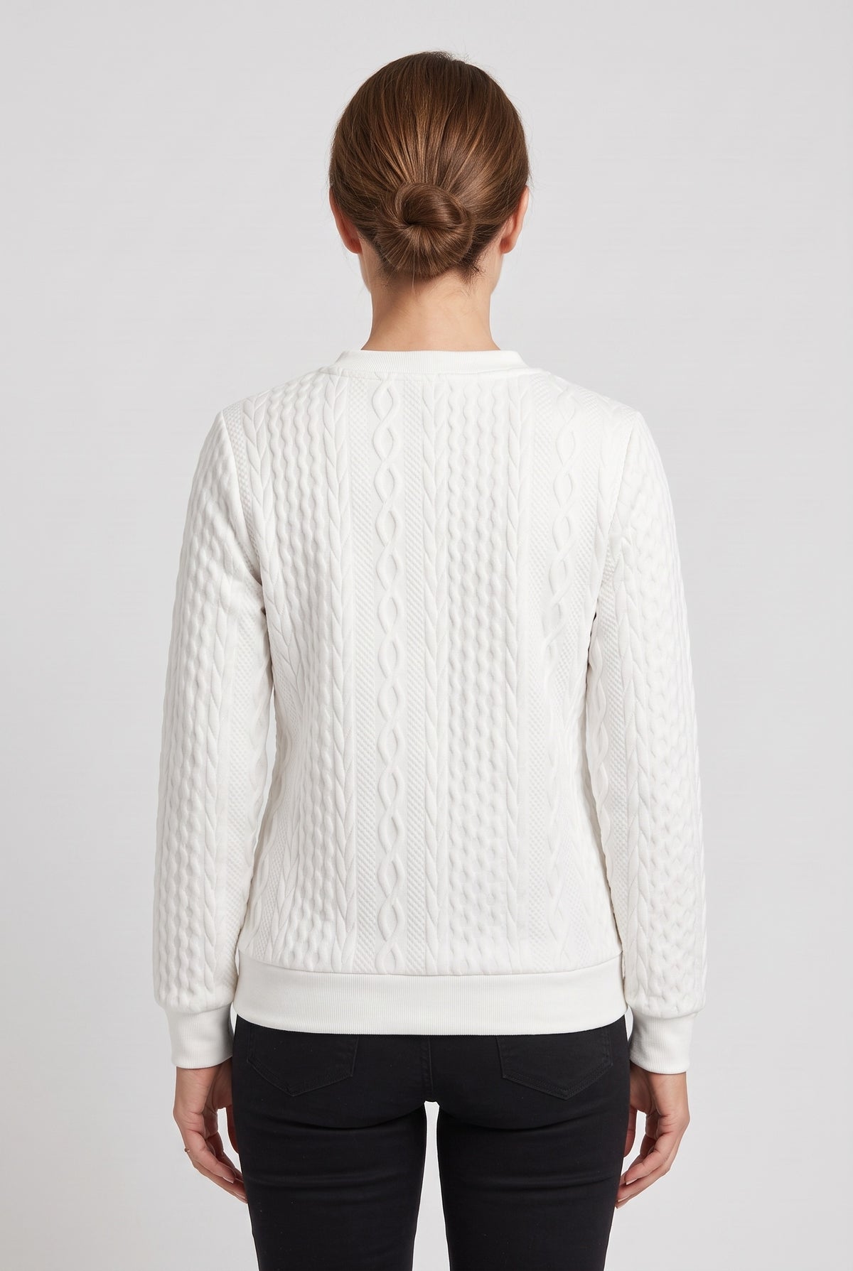 Women's Knitted Jumper | Half-Zip Ring Pull - 22