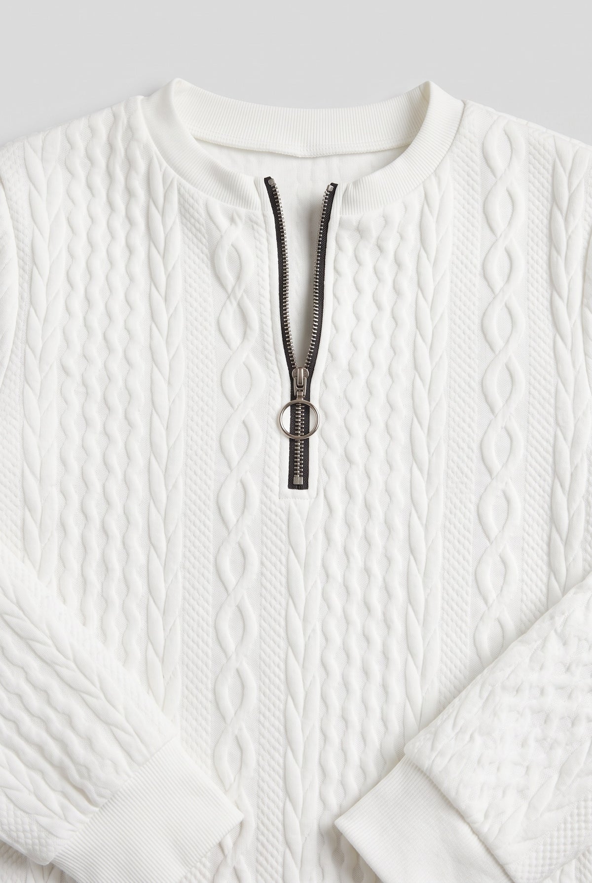 Women's Knitted Jumper | Half-Zip Ring Pull - 23