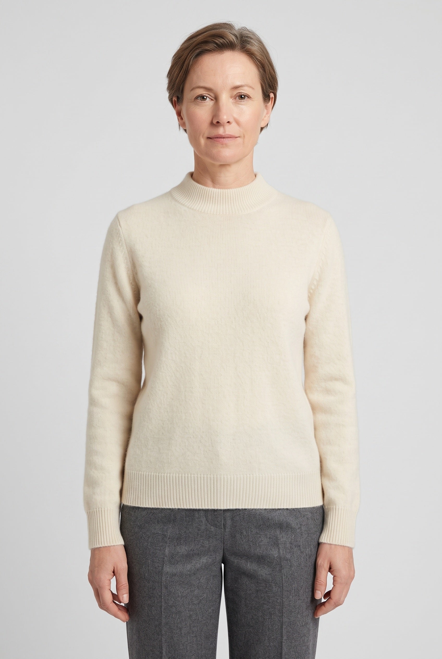 Women's Knitted Jumper | Mock Neck - 1