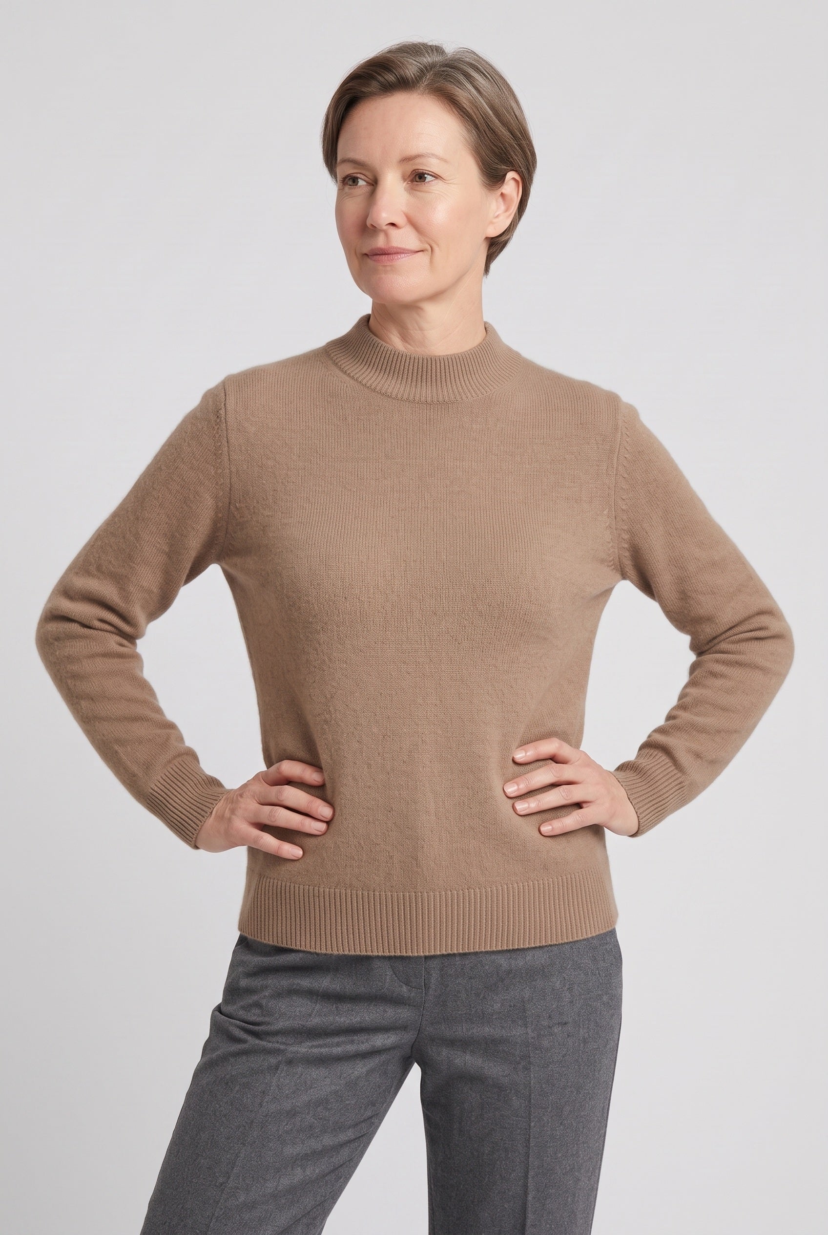 Women's Knitted Jumper | Mock Neck - 5