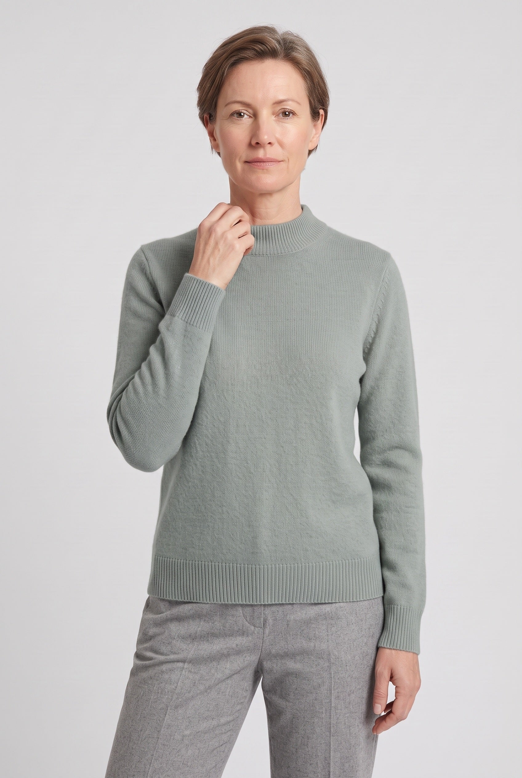 Women's Knitted Jumper | Mock Neck - 7