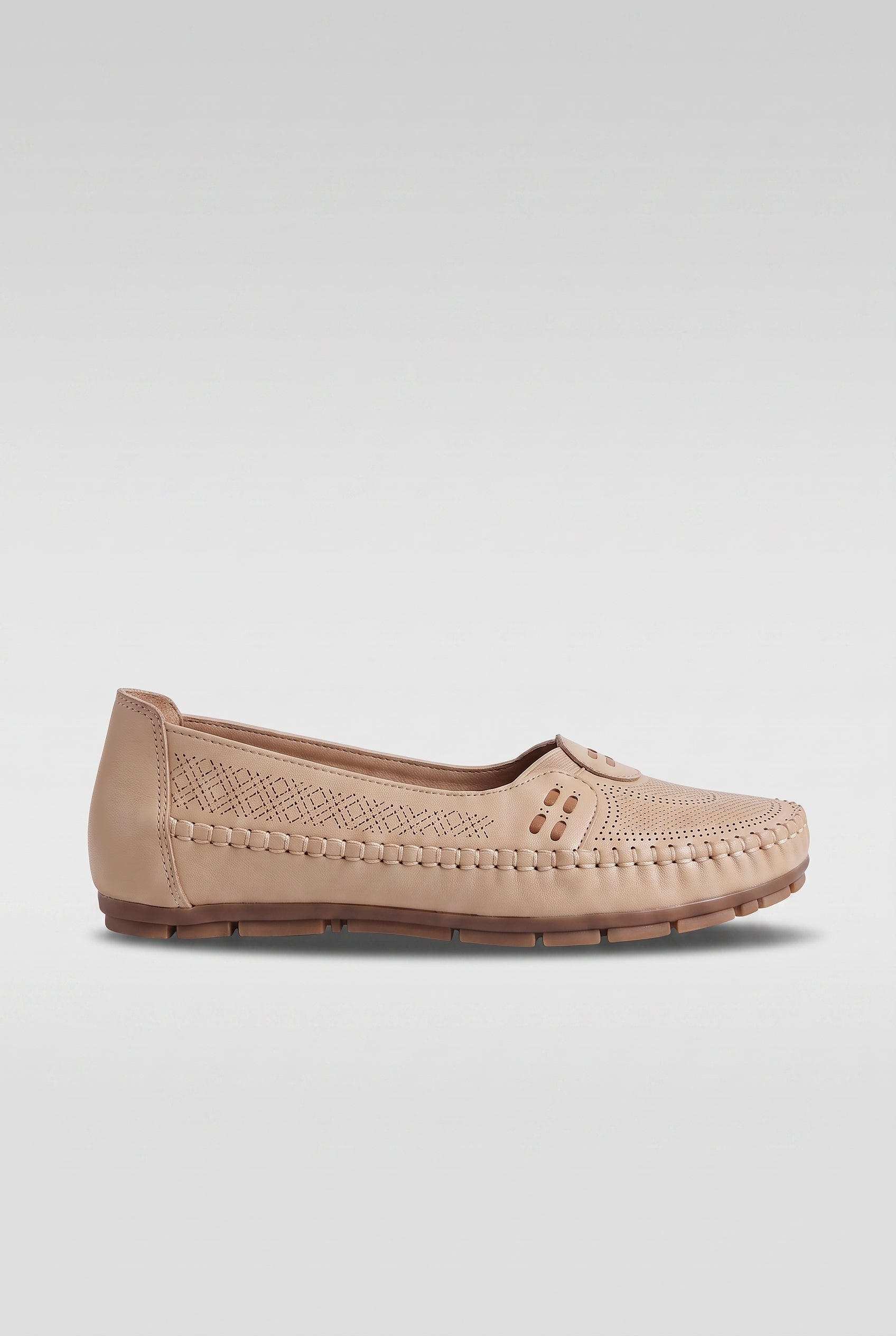 Women's Loafers | Hand-Stitched with Cushioned Insole - Beige