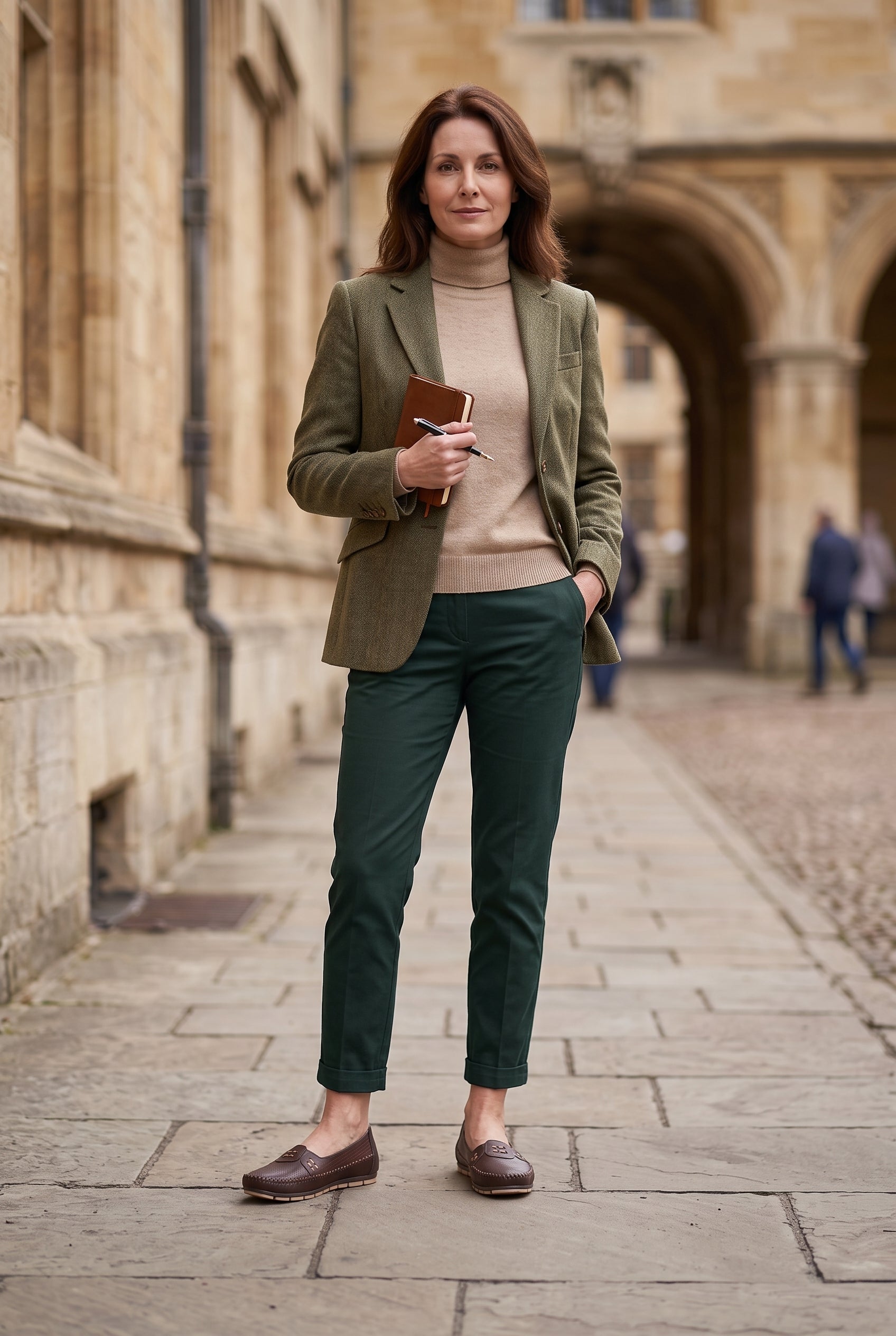 Women's Loafers | Hand-Stitched with Cushioned Insole - Dark Brown lifestyle