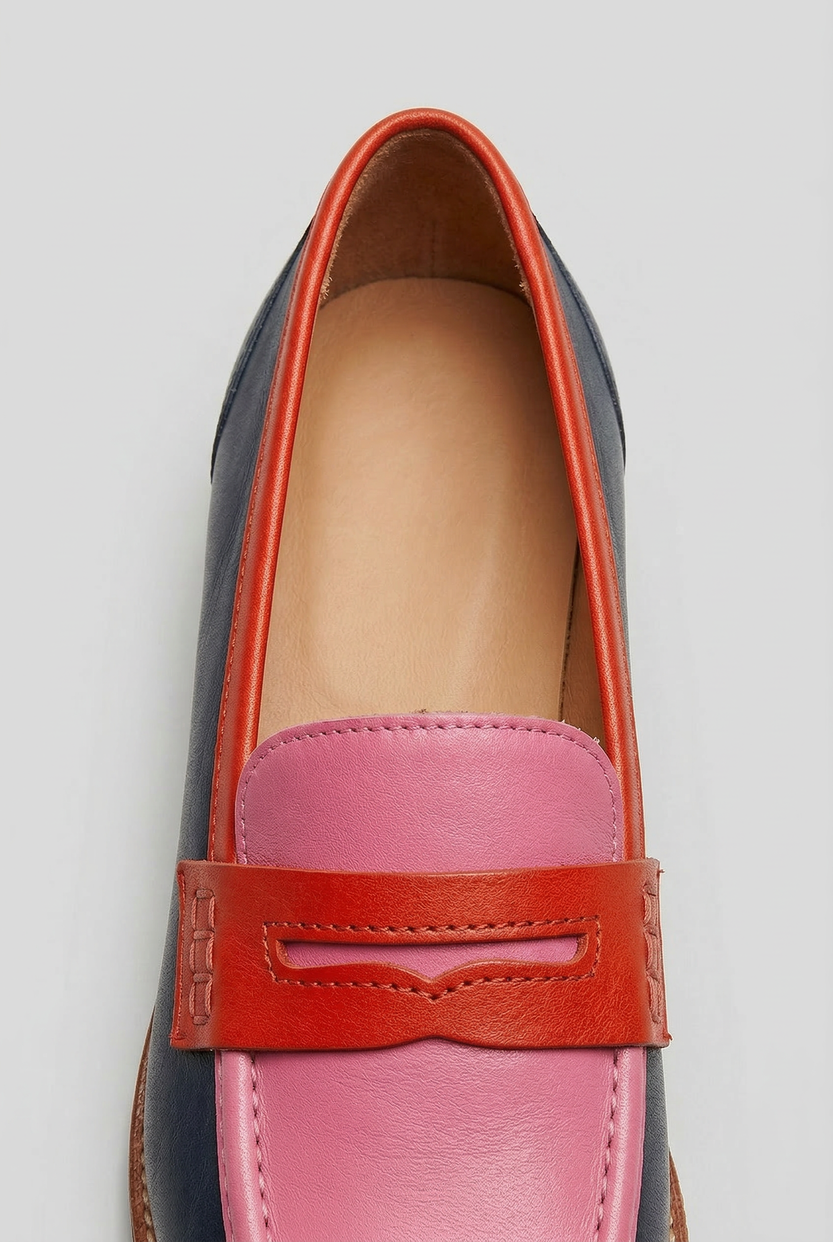 Women’s Loafers | Two Tone with Penny Strap - 2