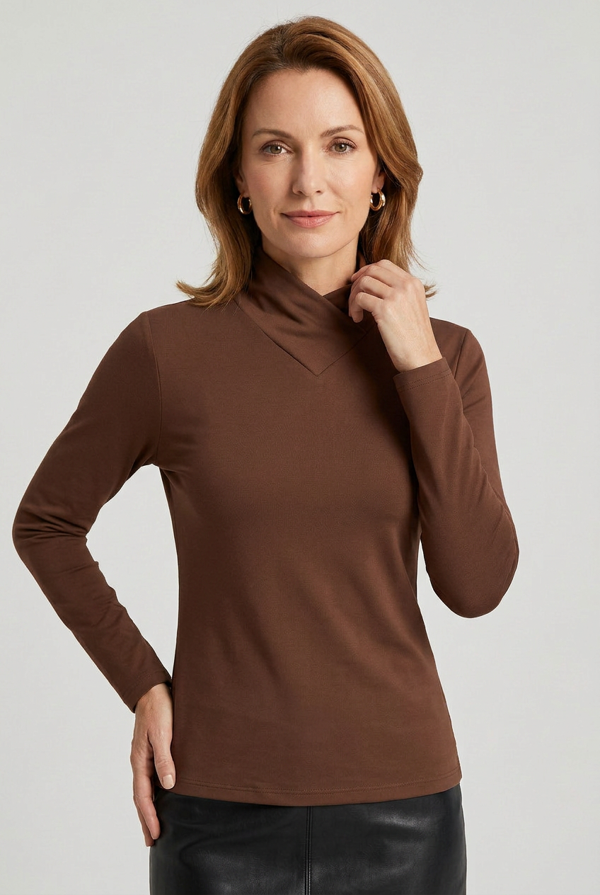 Women’s Long Sleeve High Neck Top | Slim Fit - 6