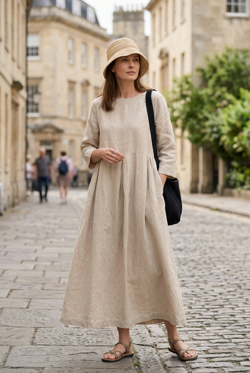 Women's Long Sleeves Summer Dress | Maxi - 4