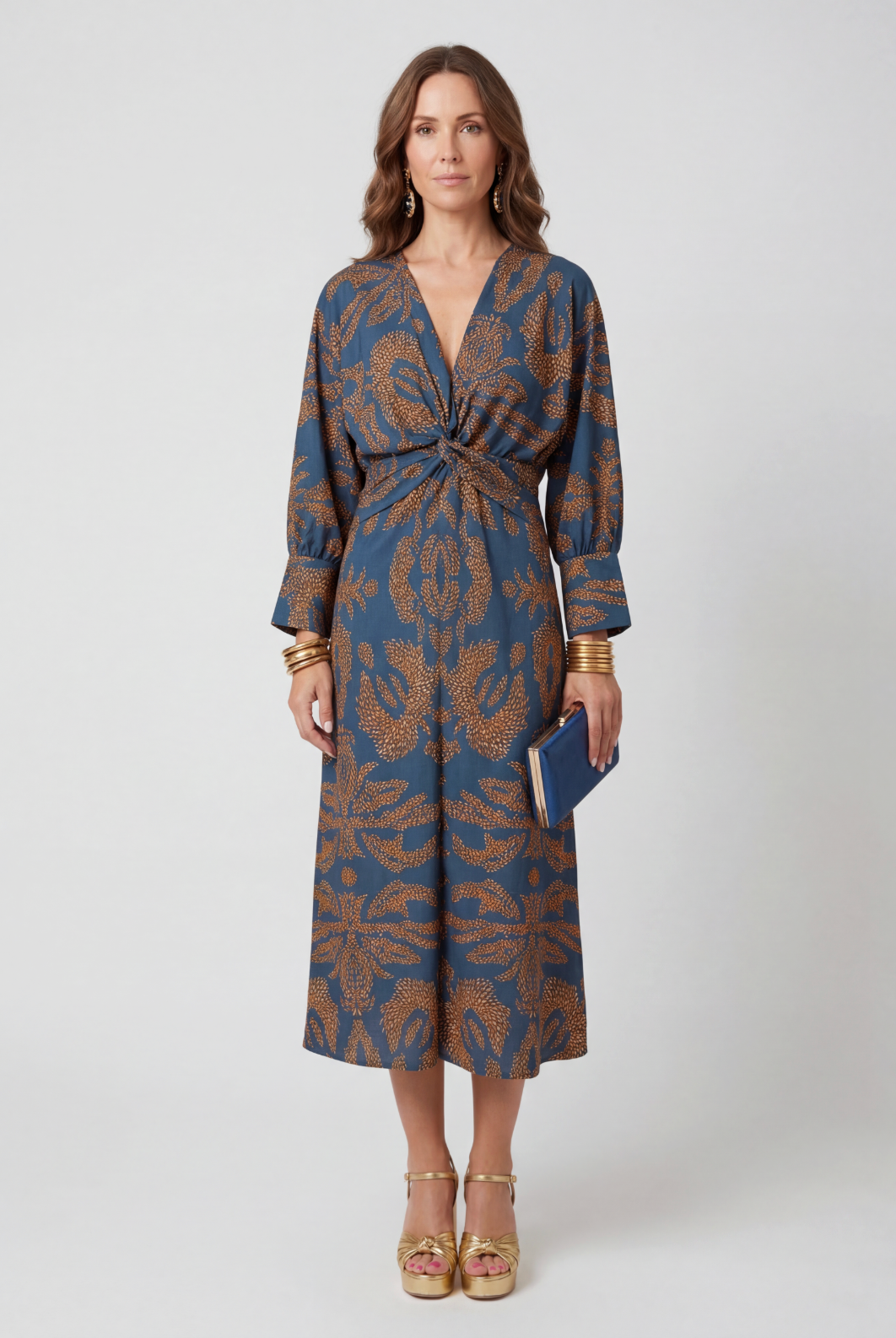Women’s Maxi Dress | V-Neck Boho Print - 1