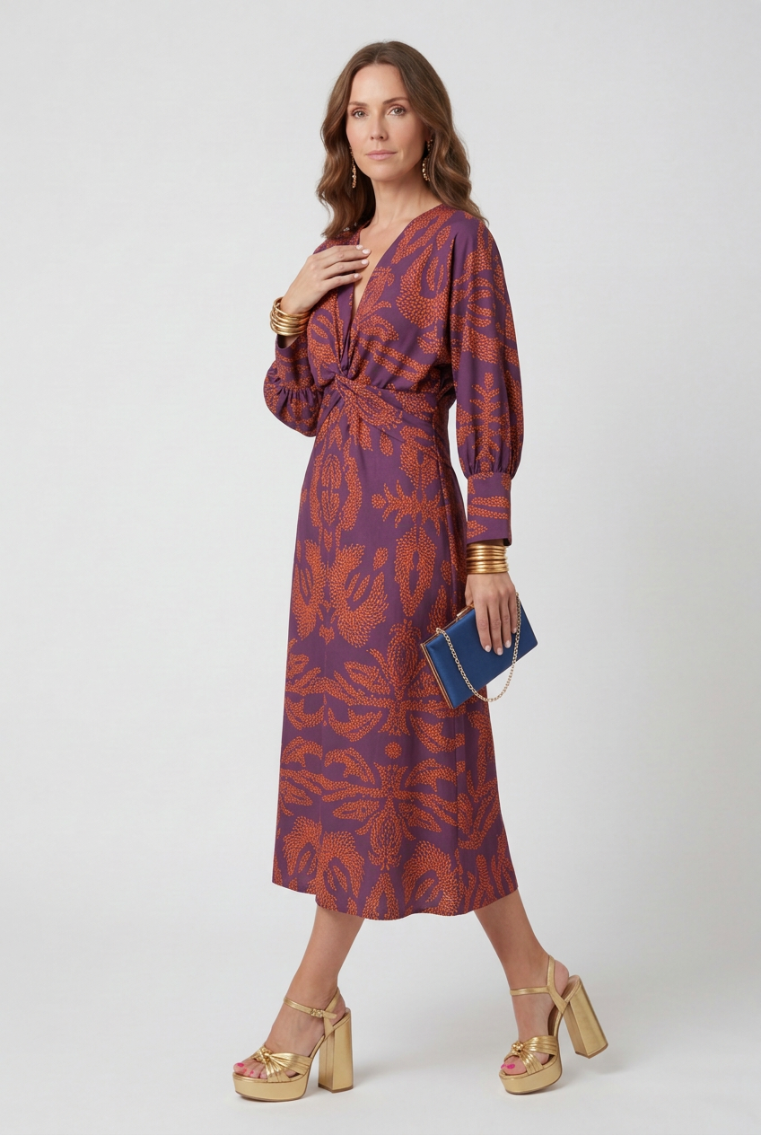 Women’s Maxi Dress | V-Neck Boho Print - 5