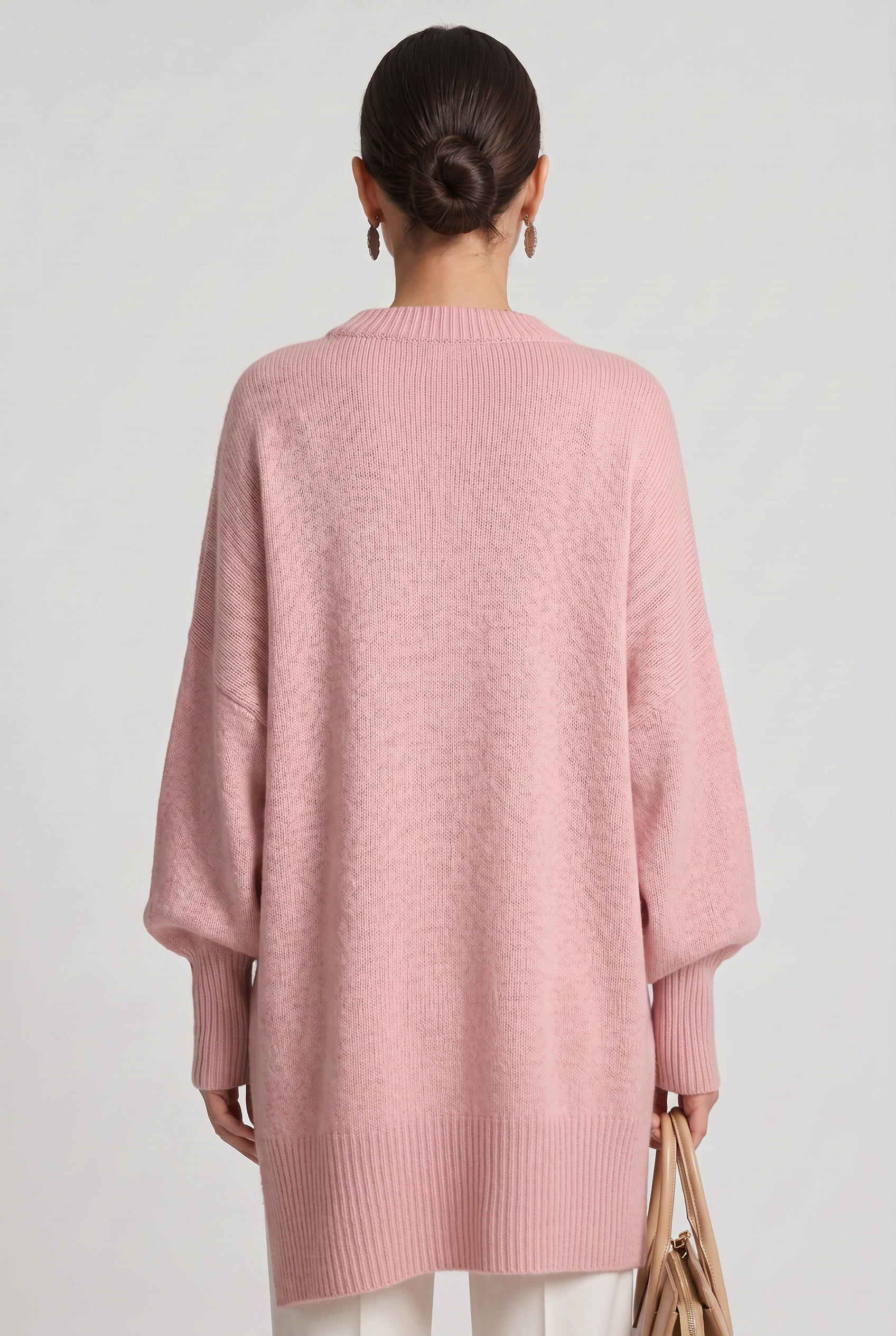 Women's Oversized Knitted Jumper | Crew Neck - 2