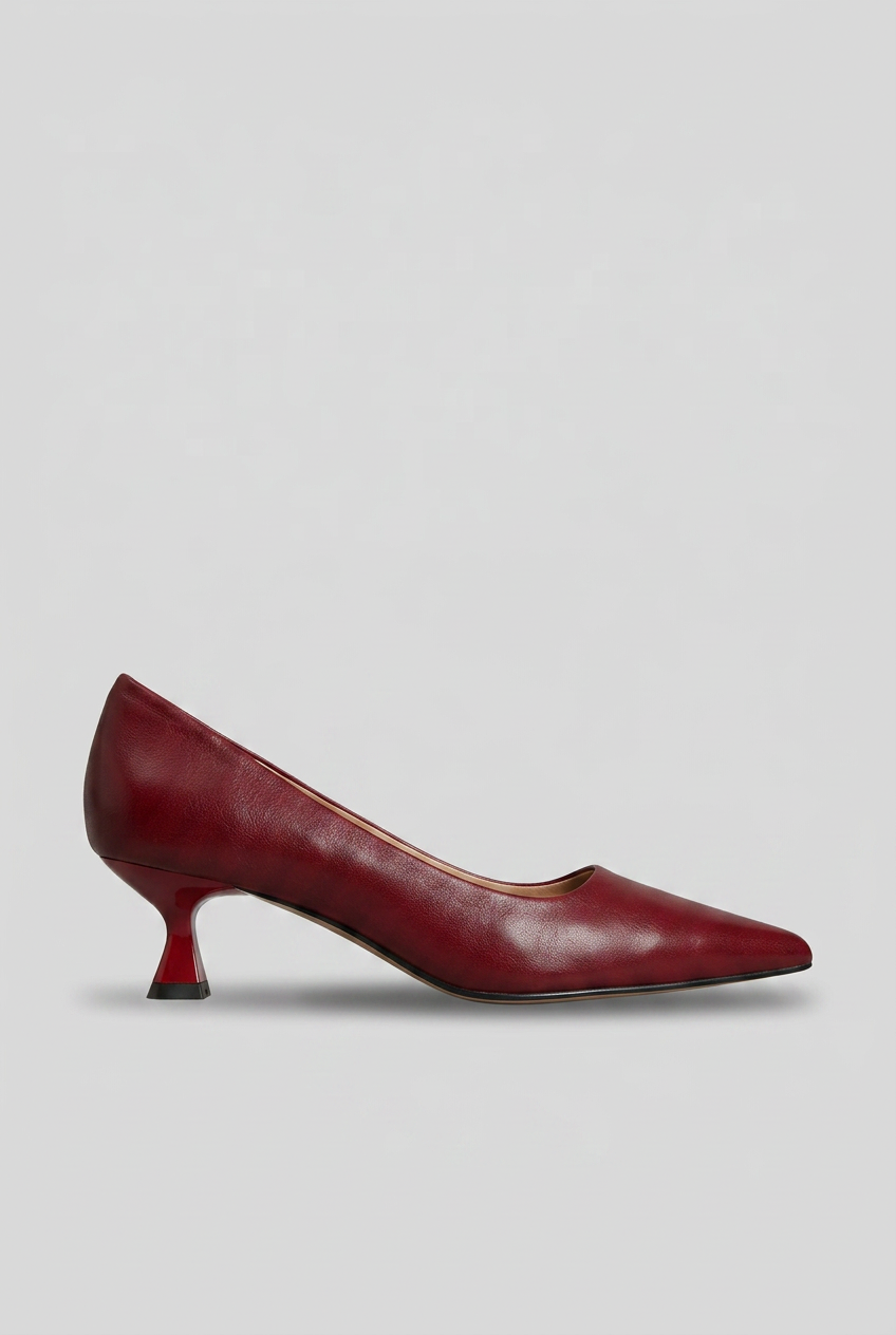 Women's Pointed Toe Kitten Heel Pumps | Stylish - 1