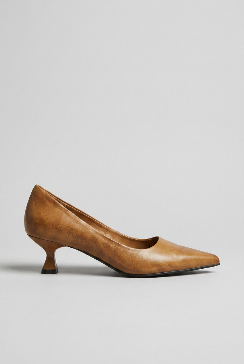 Women's Pointed Toe Kitten Heel Pumps | Stylish - 6