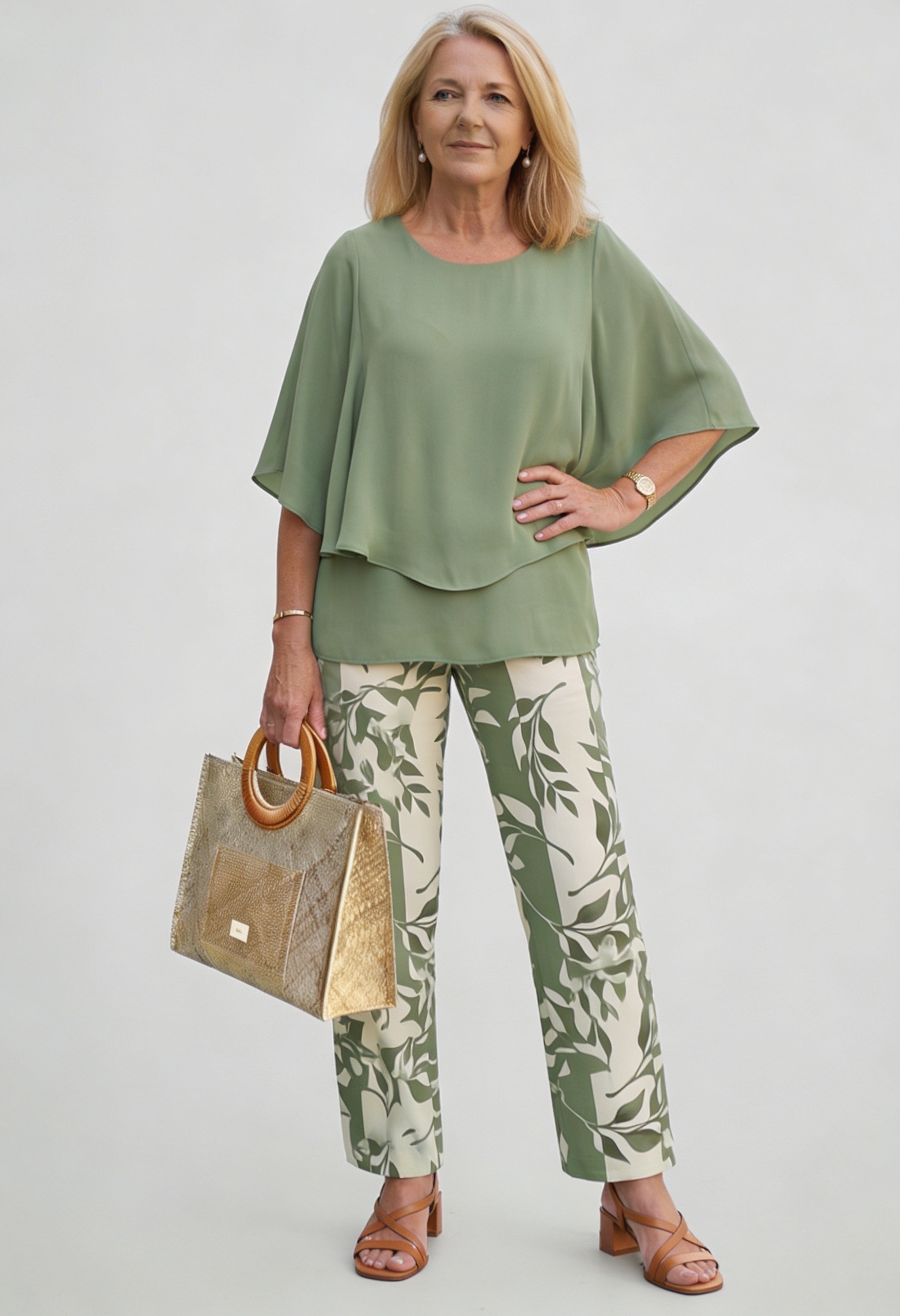 Women’s Printed Co Ord Set | Layered Top - 1