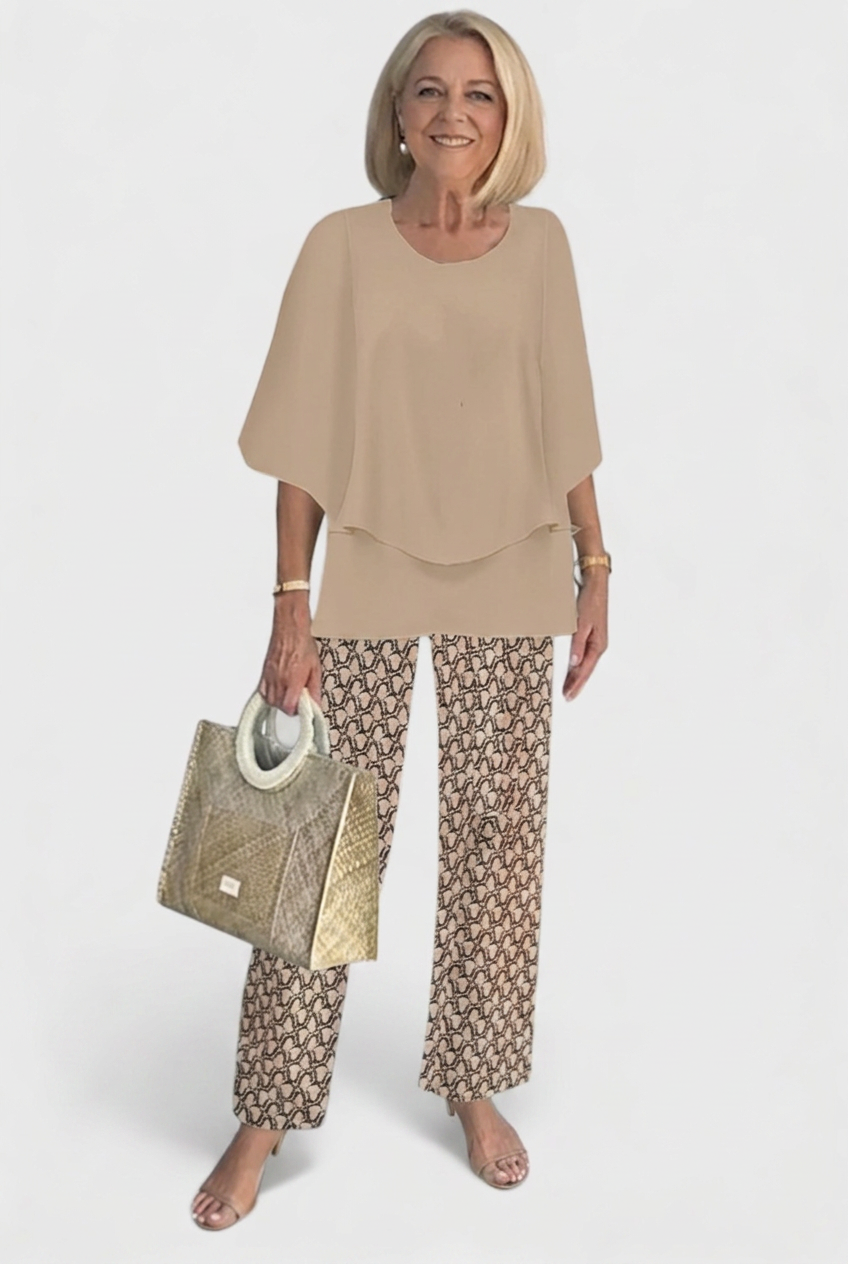 Women’s Printed Co Ord Set | Layered Top - 10