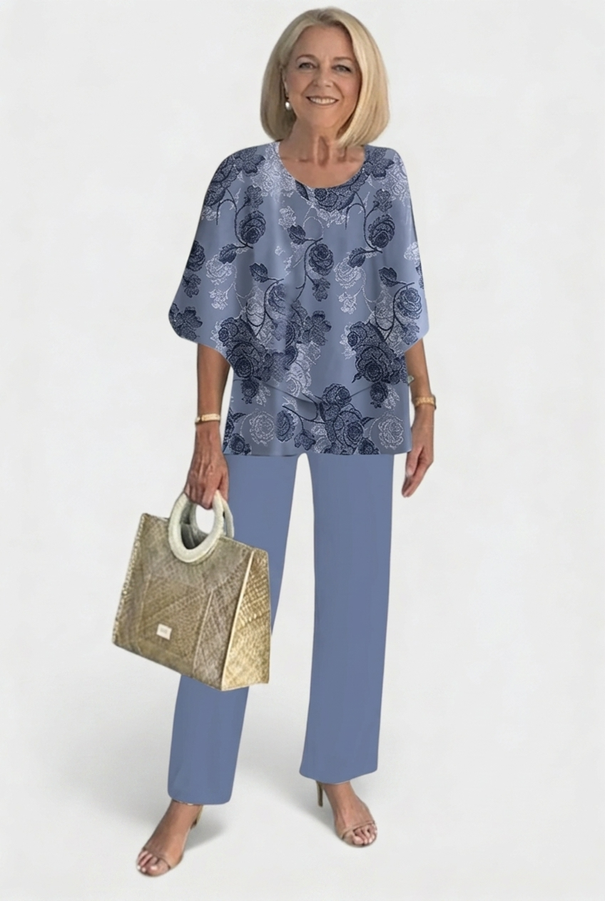 Women’s Printed Co Ord Set | Layered Top - 14