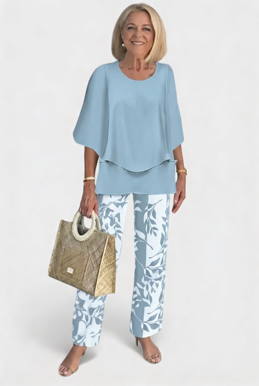 Women’s Printed Co Ord Set | Layered Top - 5