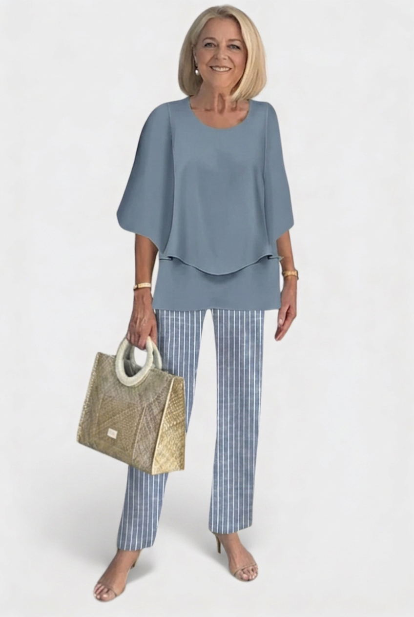 Women’s Printed Co Ord Set | Layered Top - 6