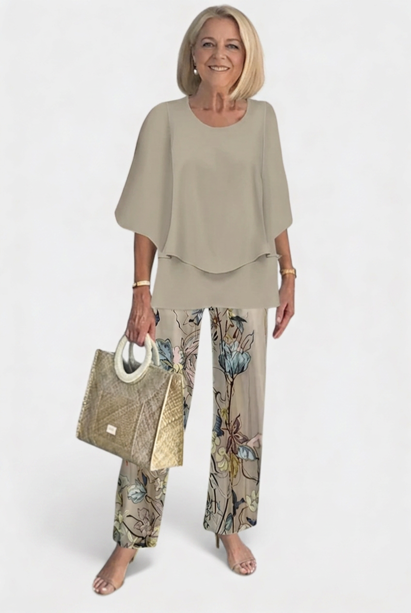 Women’s Printed Co Ord Set | Layered Top - 7