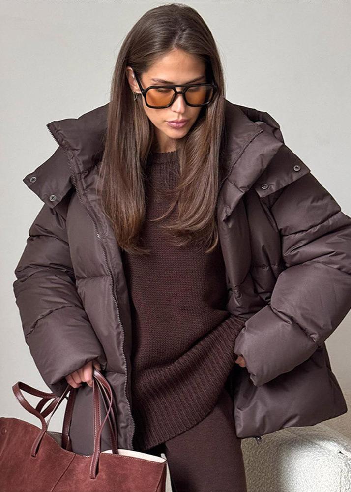 Women's Puffer Jacket | Detachable Hood Oversized - 1