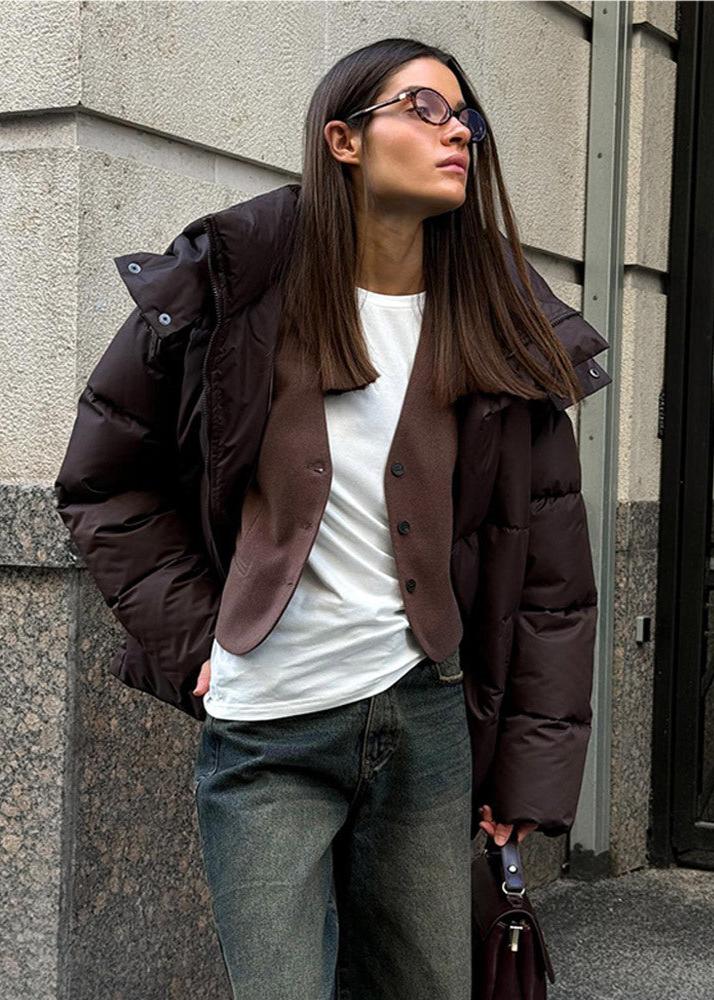 Women's Puffer Jacket | Detachable Hood Oversized - 4