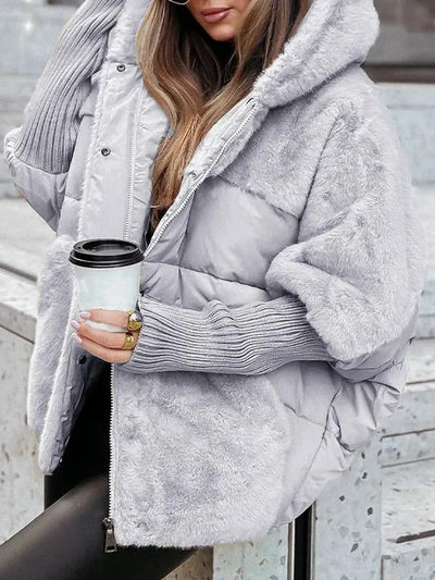 Women's Puffer Jacket | Faux Fur Hooded - 10