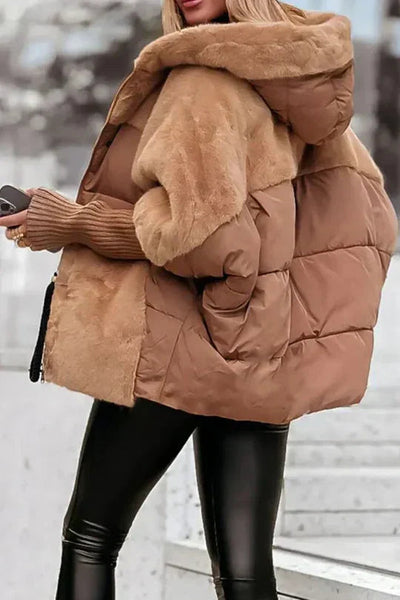 Women's Puffer Jacket | Faux Fur Hooded - 9