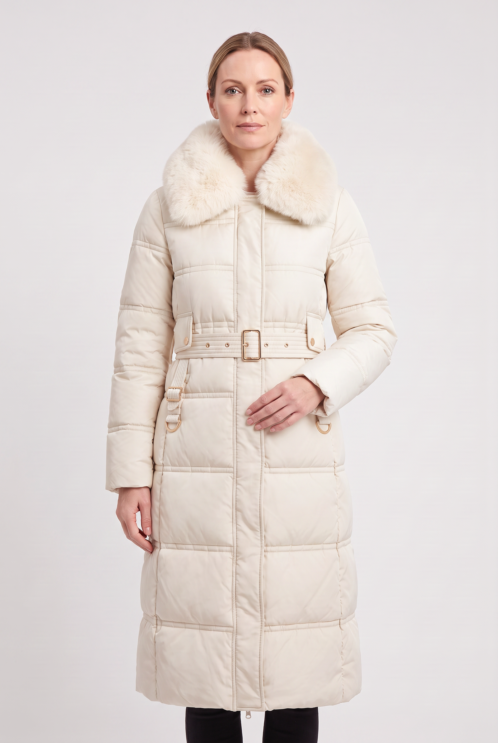 Women's Puffer Jacket | Hooded Contrast Collar - 7