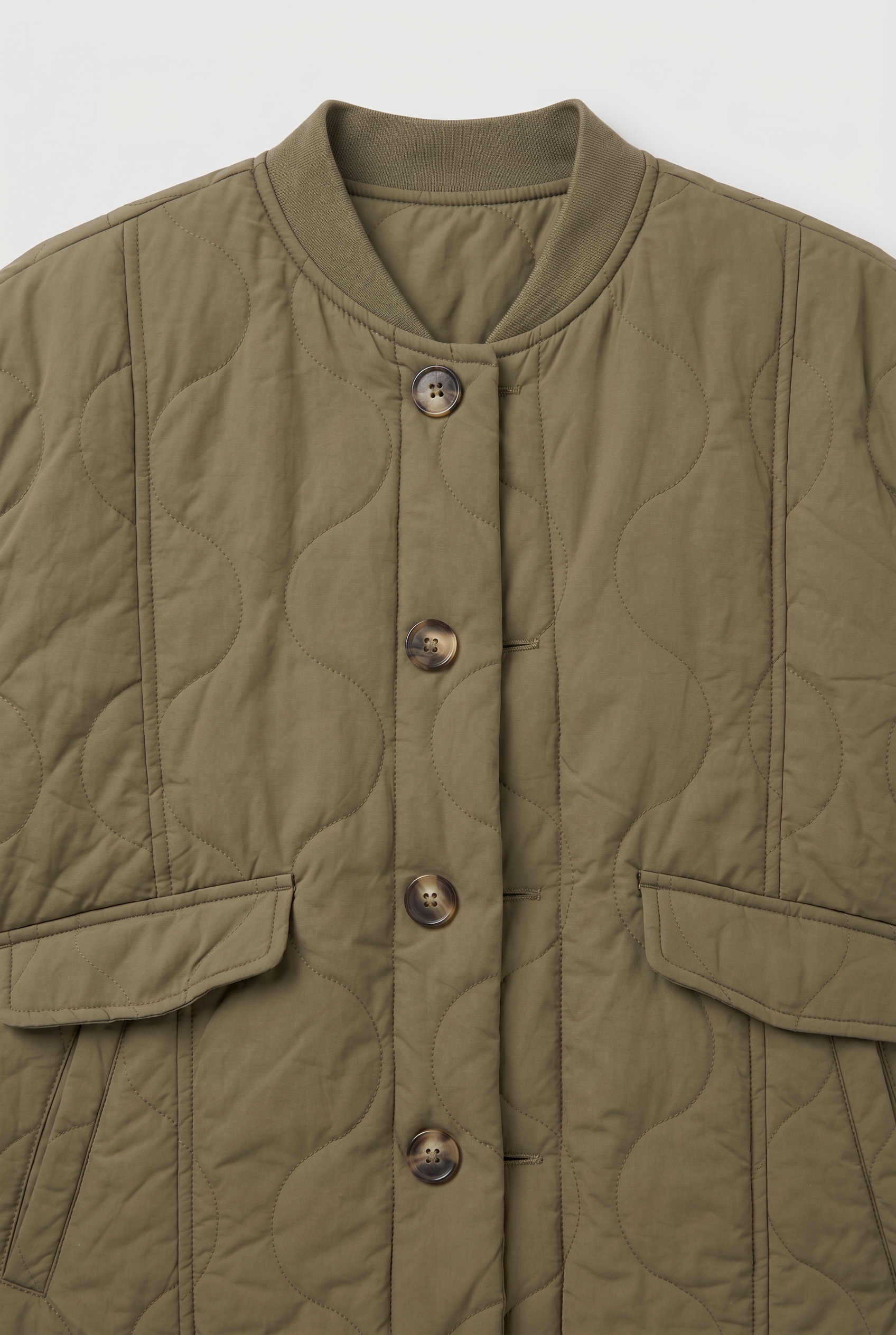 Women's Quilted Coat | Button Down-3