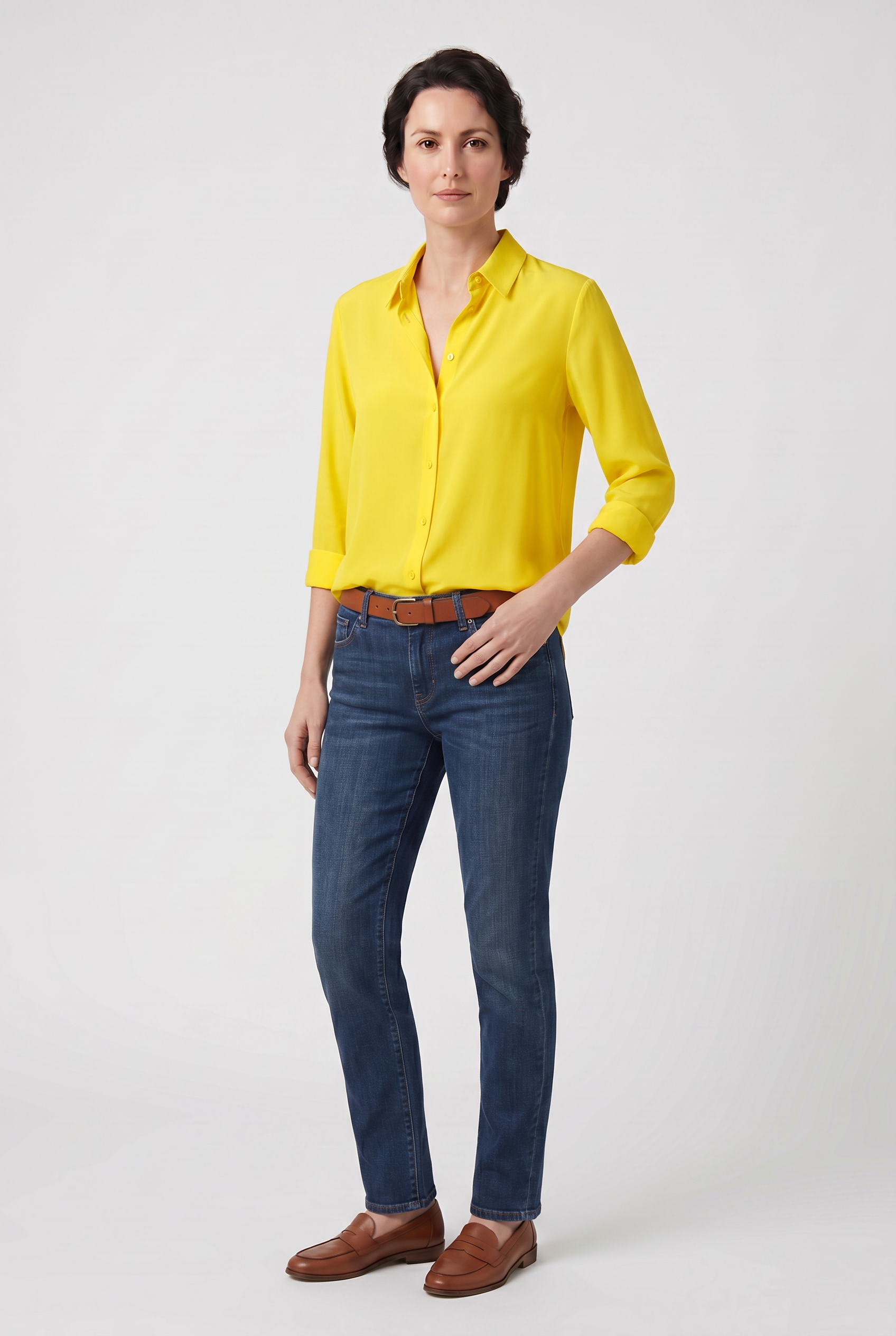 Women's Shirt | V Neck Button Front Design-10