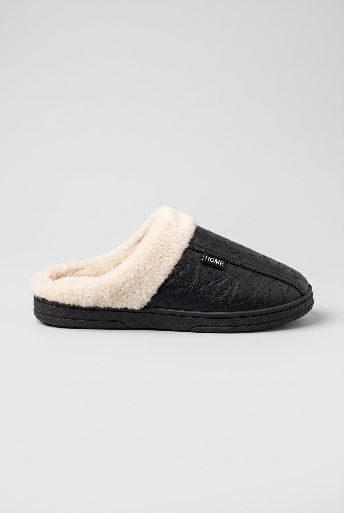 Women's Slippers | Faux Fur Mule - Black