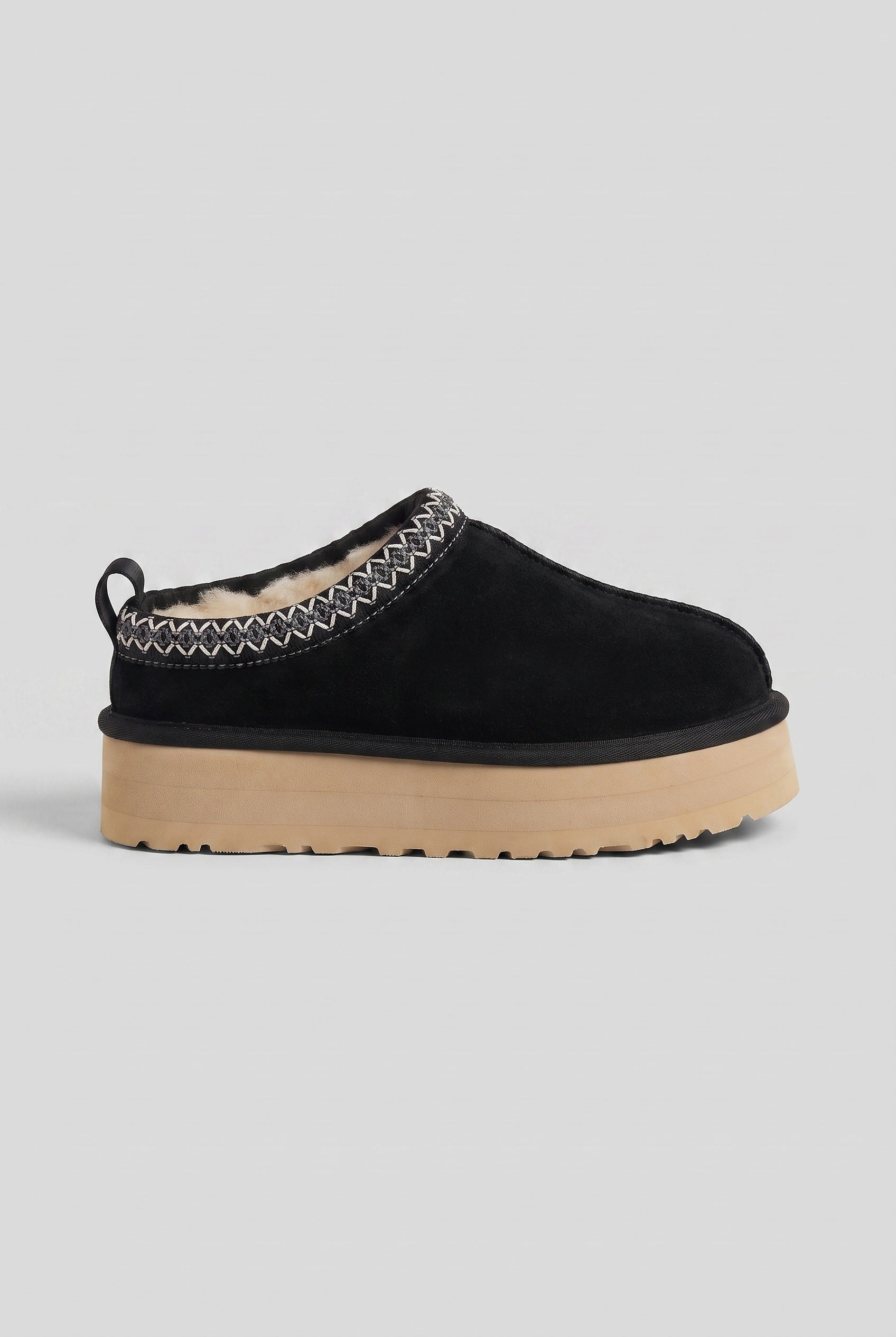 Women's Slippers | Platform Braid Trim - Black