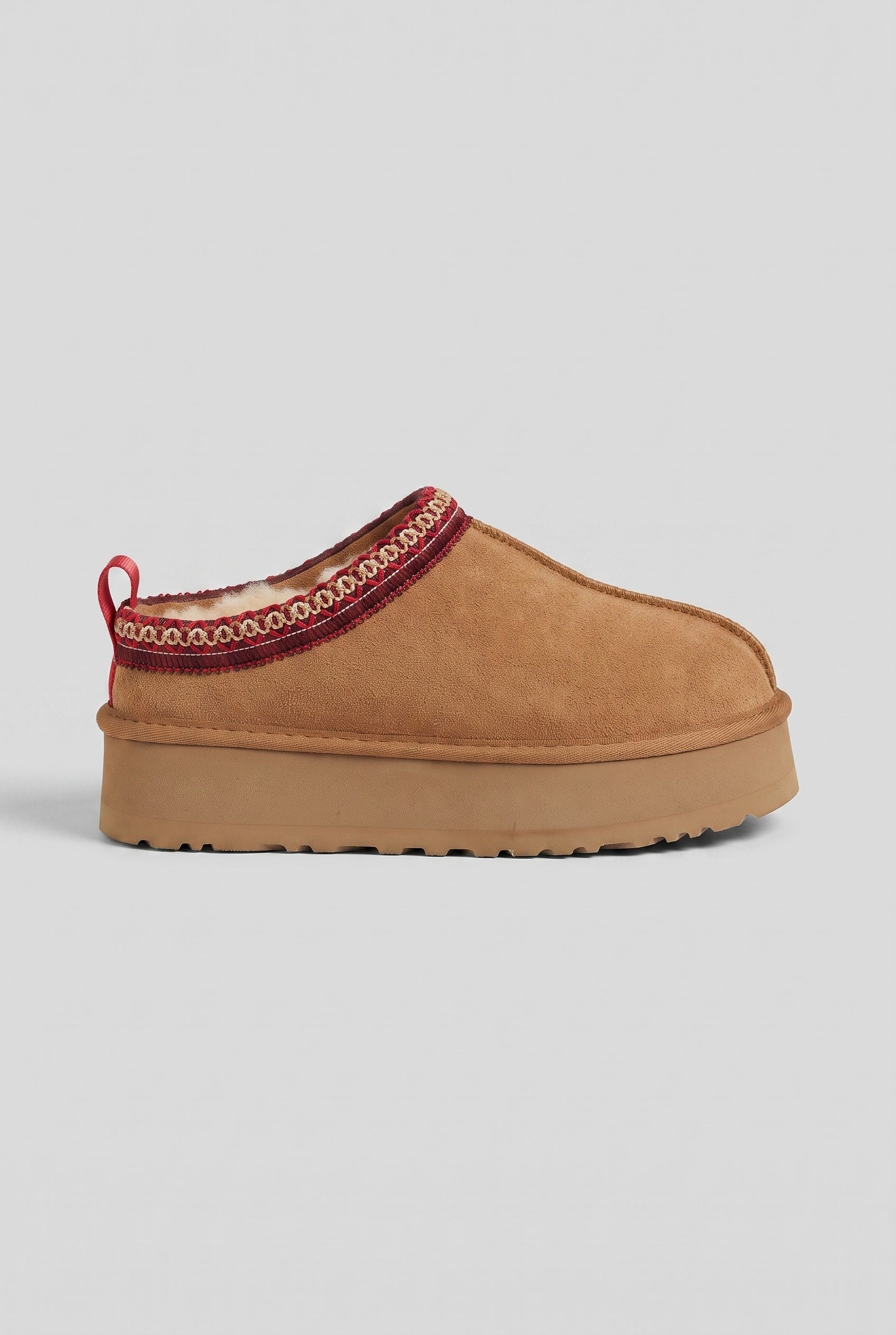 Women's Slippers | Platform Braid Trim - Brown