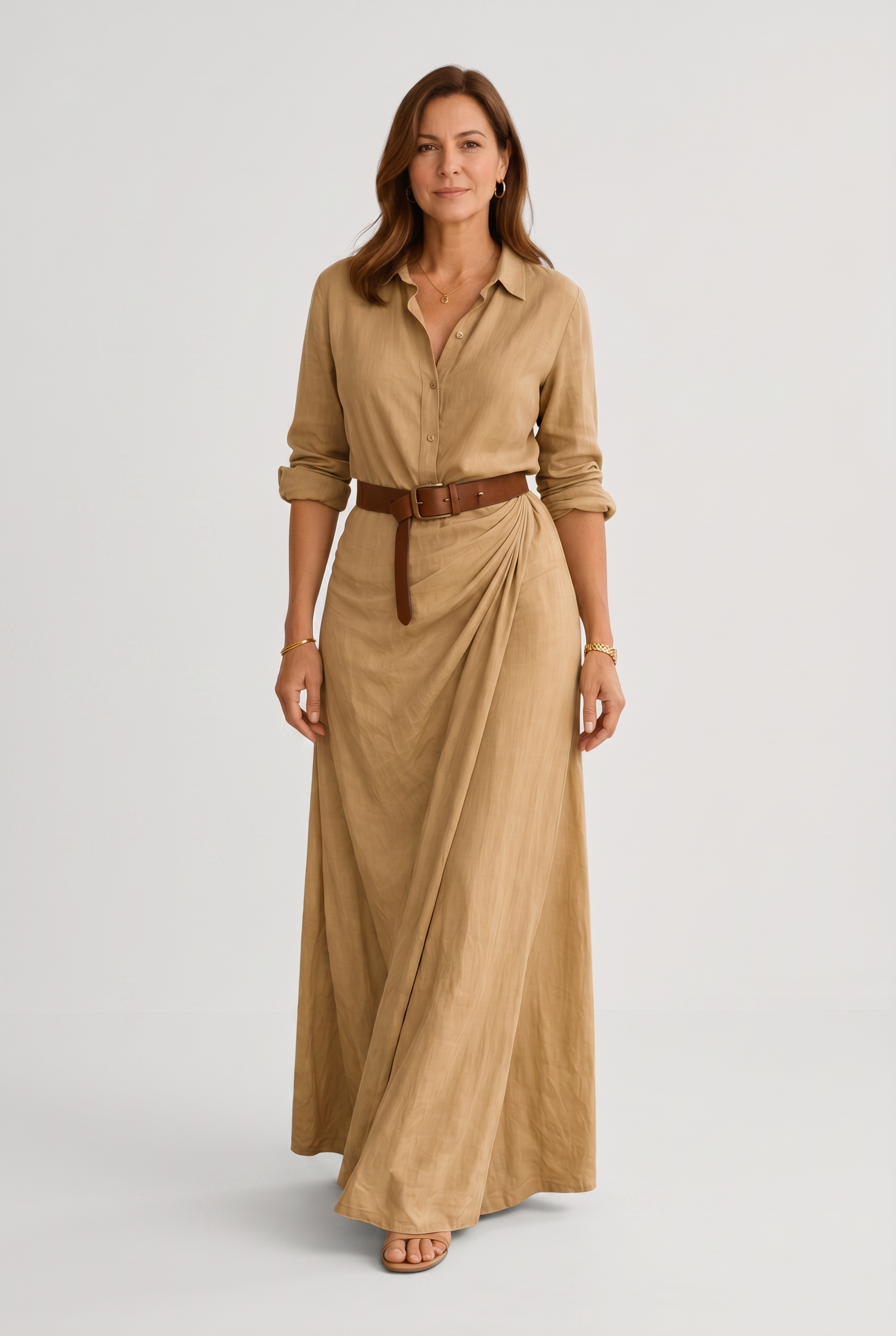 Women's Summer Dress | Casual Maxi with Belt-1