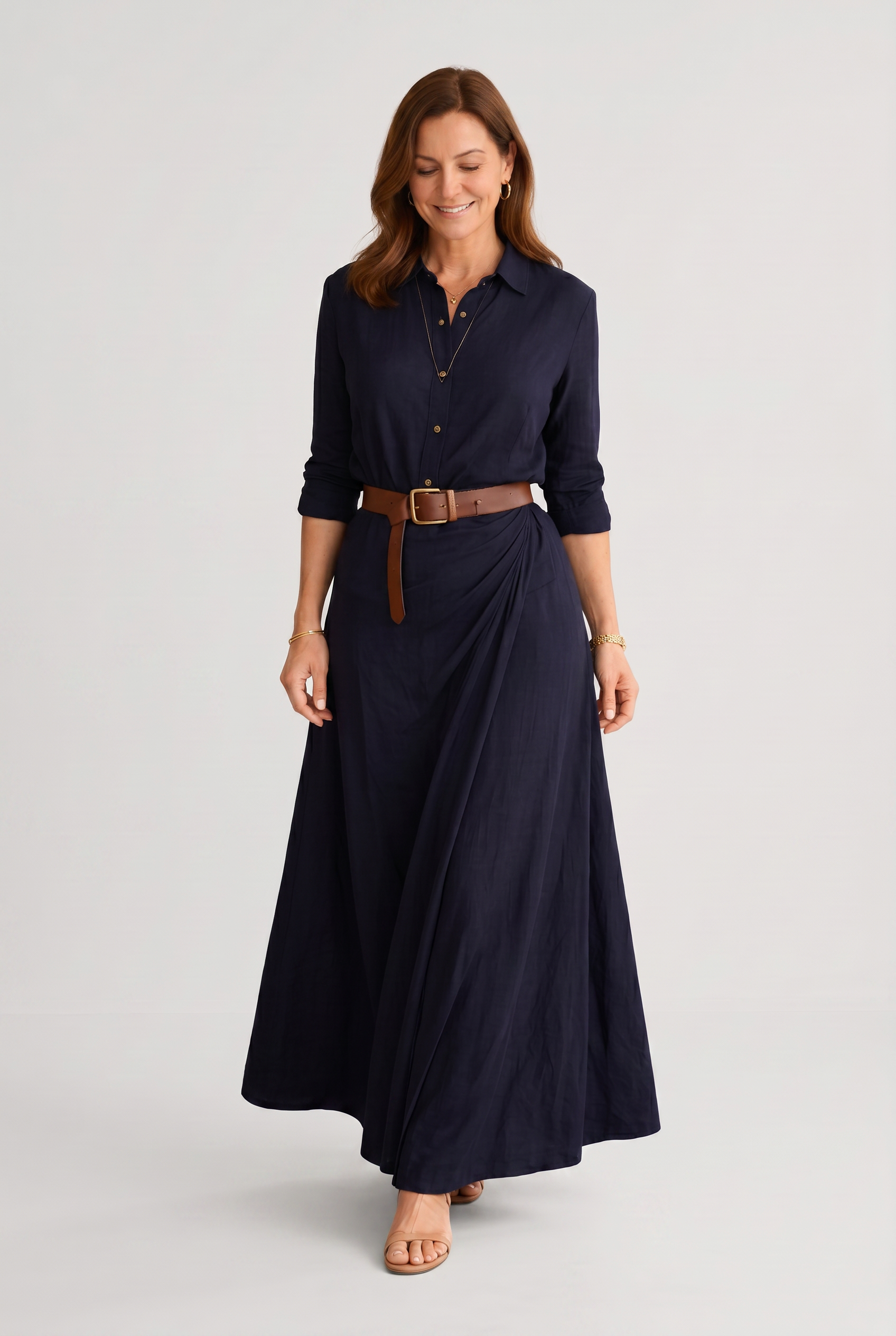 Women's Summer Dress | Casual Maxi with Belt-5