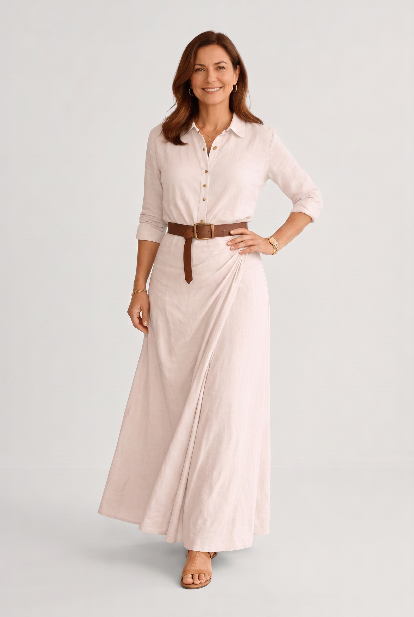Women's Summer Dress | Casual Maxi with Belt-6