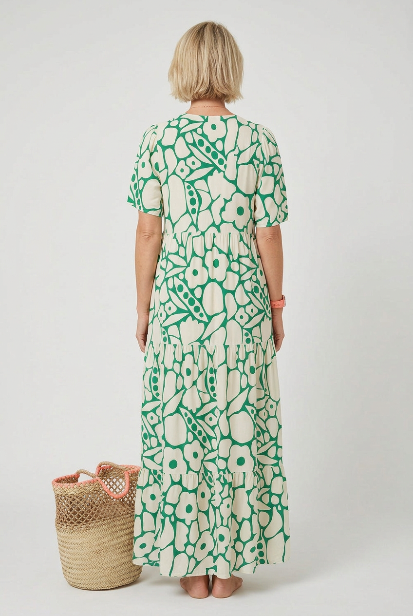 Women’s Summer Dress | Midi Length with V-neck - 2
