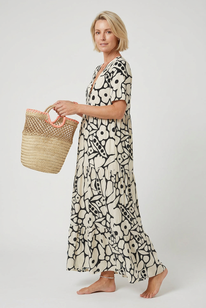 Women’s Summer Dress | Midi Length with V-neck - 7