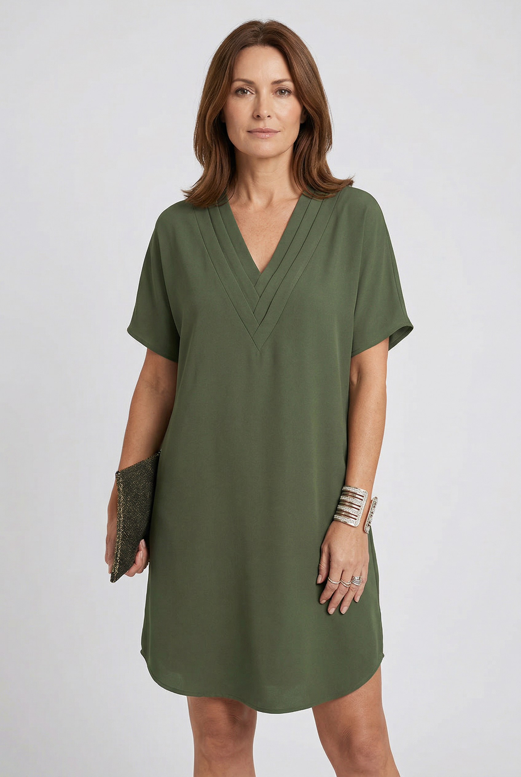 Women’s Summer Dress | V Neck Short Sleeve - 1